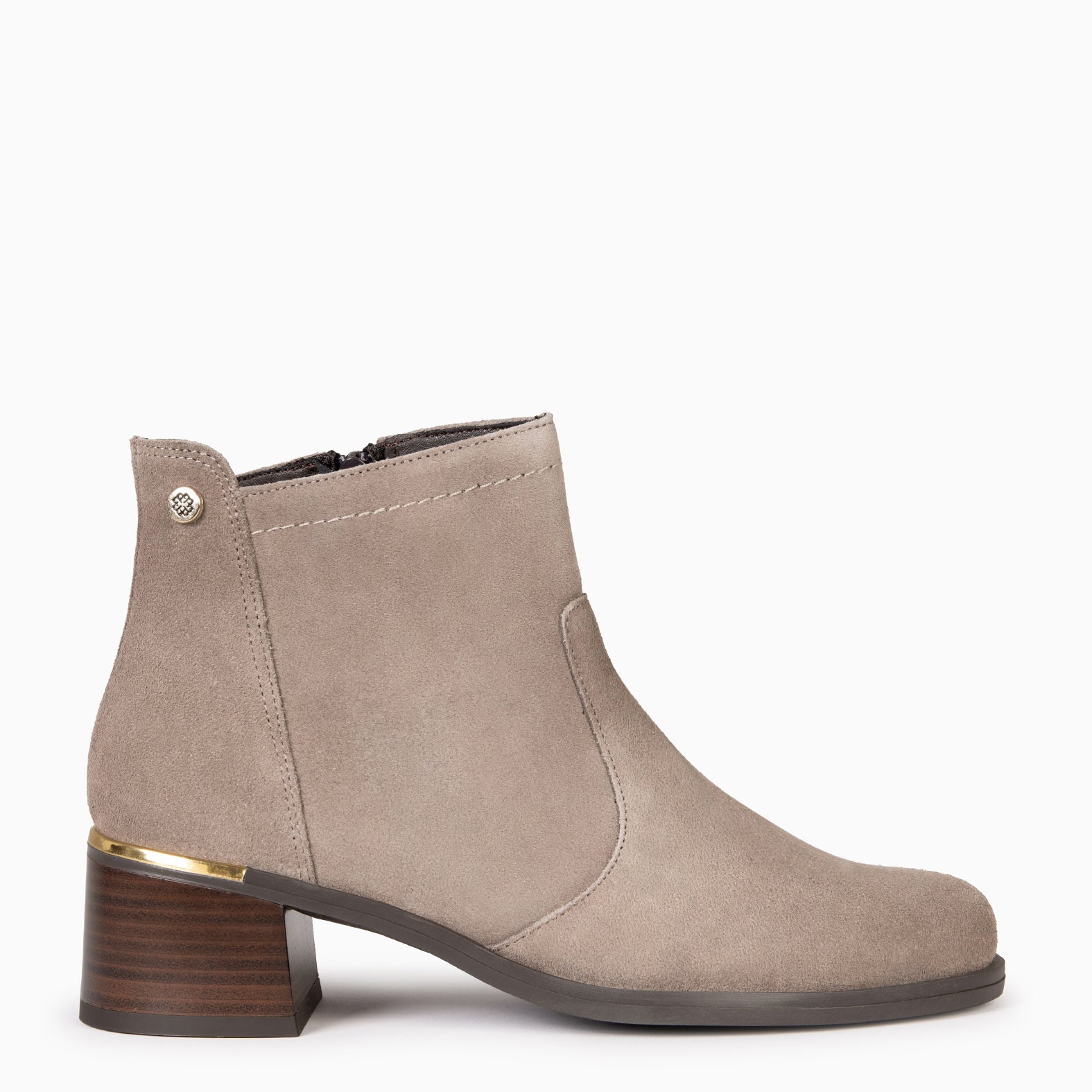 NIXIE – botines de tacón bajo para mujer TAUPE