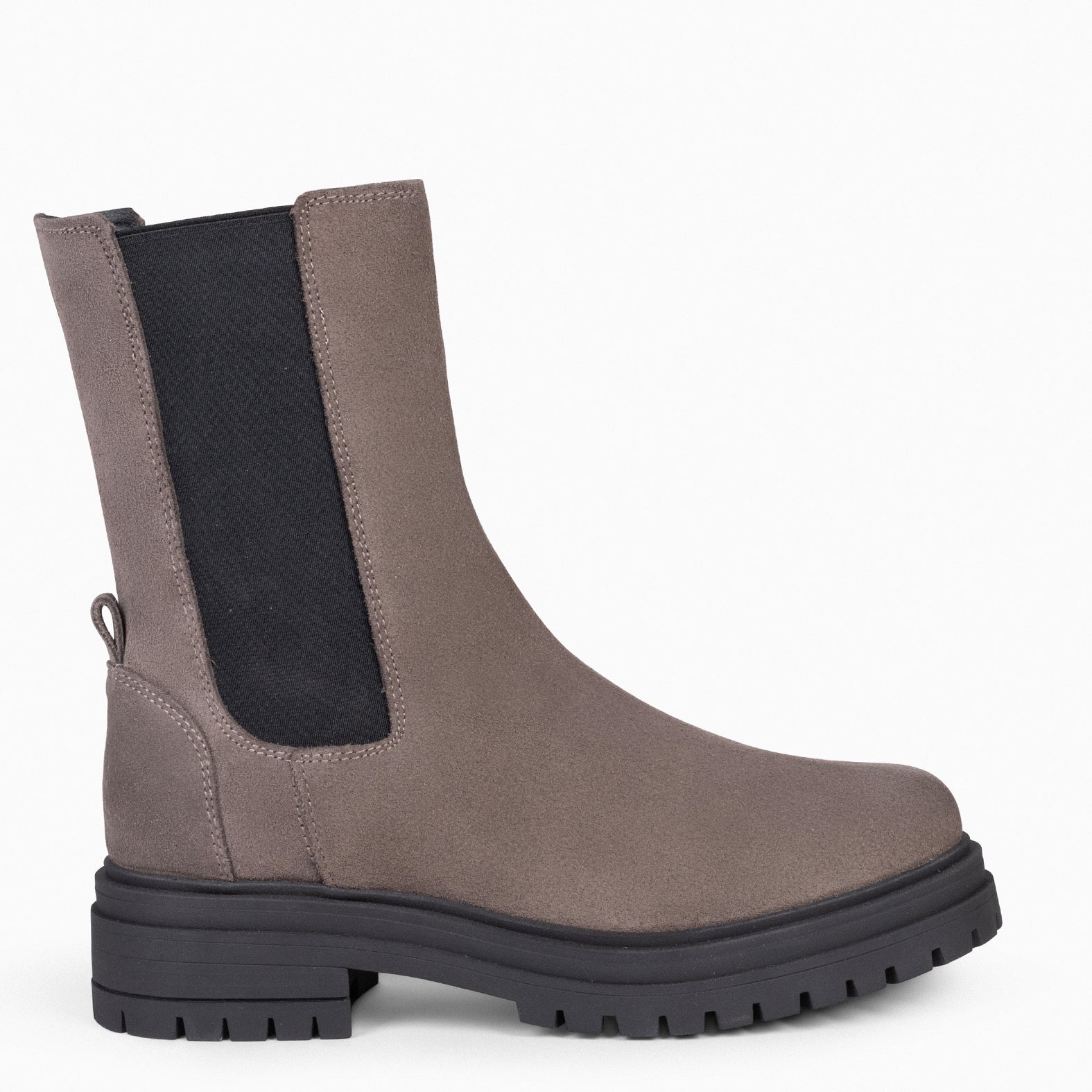 STANFORD – TAUPE Chelsea Boots with Track Platform