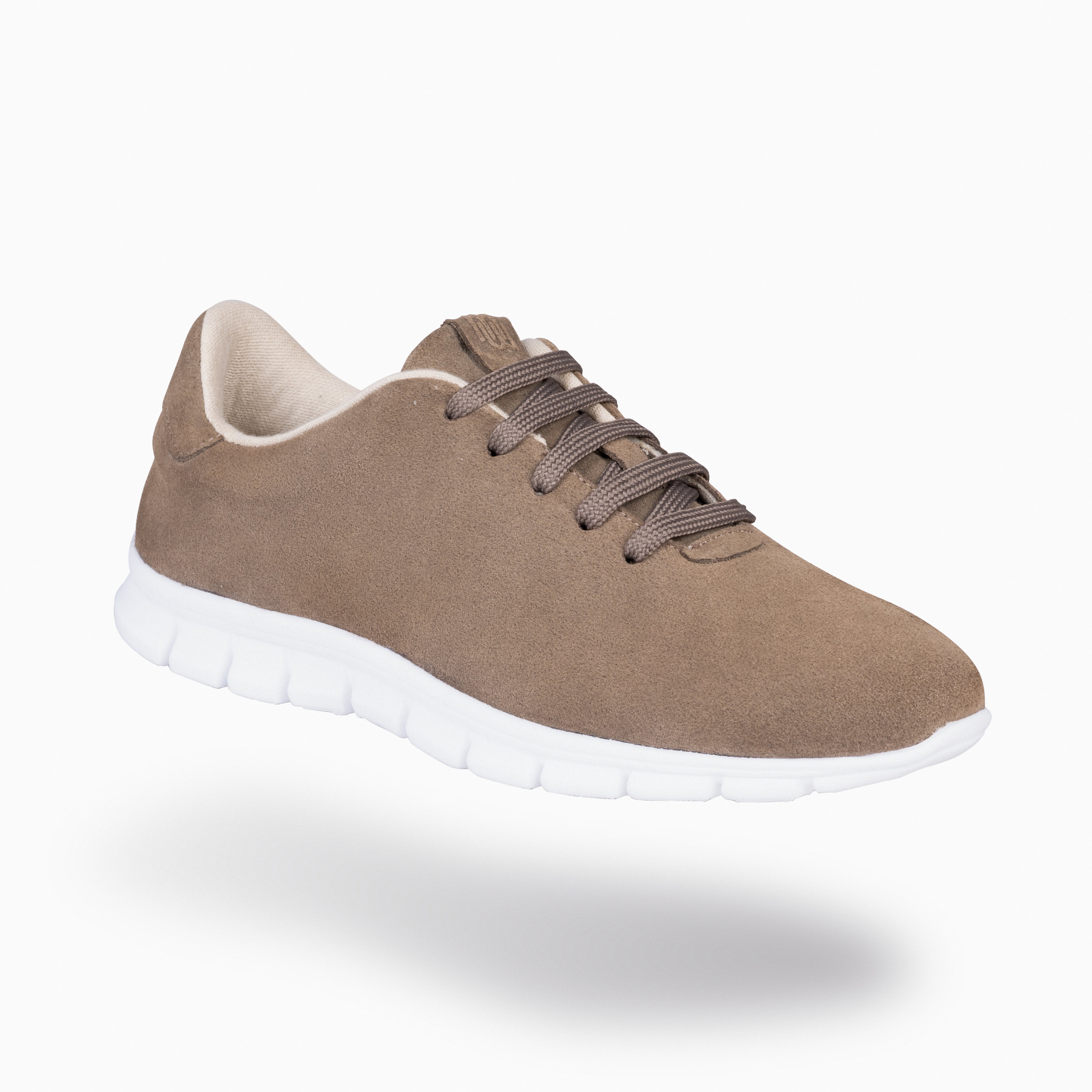 WALK – Baskets pour femme TAUPE extra légères en cuir hydrofuge