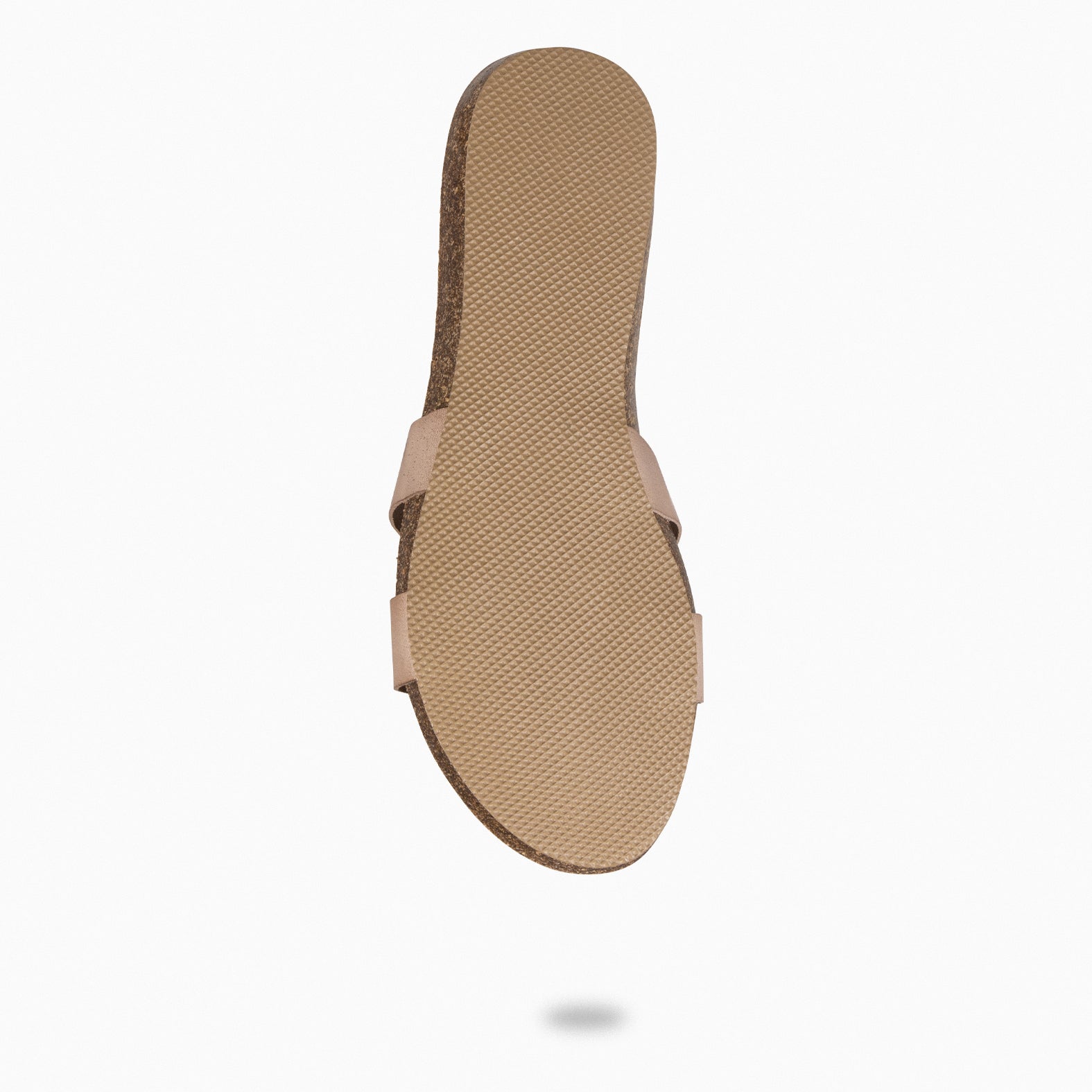 CLIVIA - Claquettes cuir et liège TAUPE