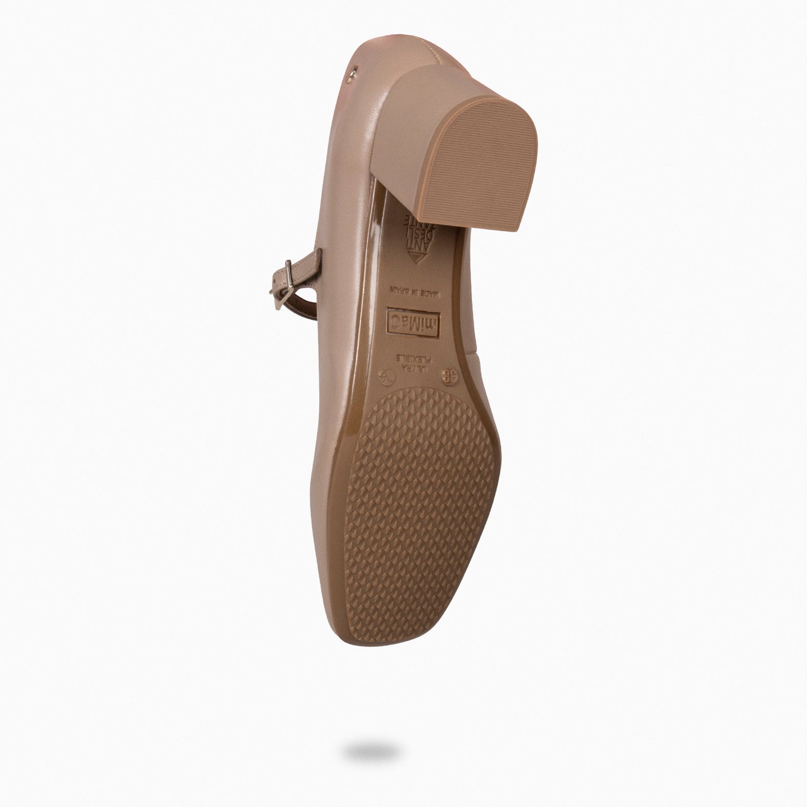 BELLA – TAUPE suede leather mary-jane shoes