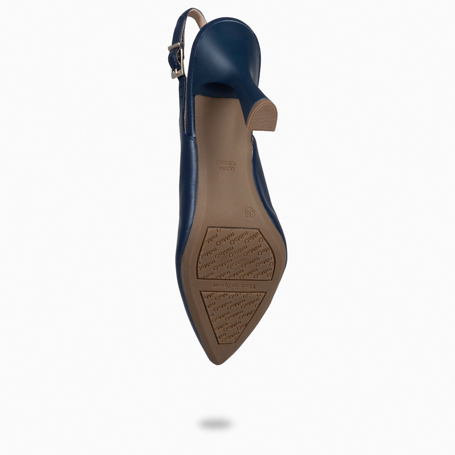 GLAM SLINGBACKS – Escarpins à talon slingbacks en cuir BLEU MARINE