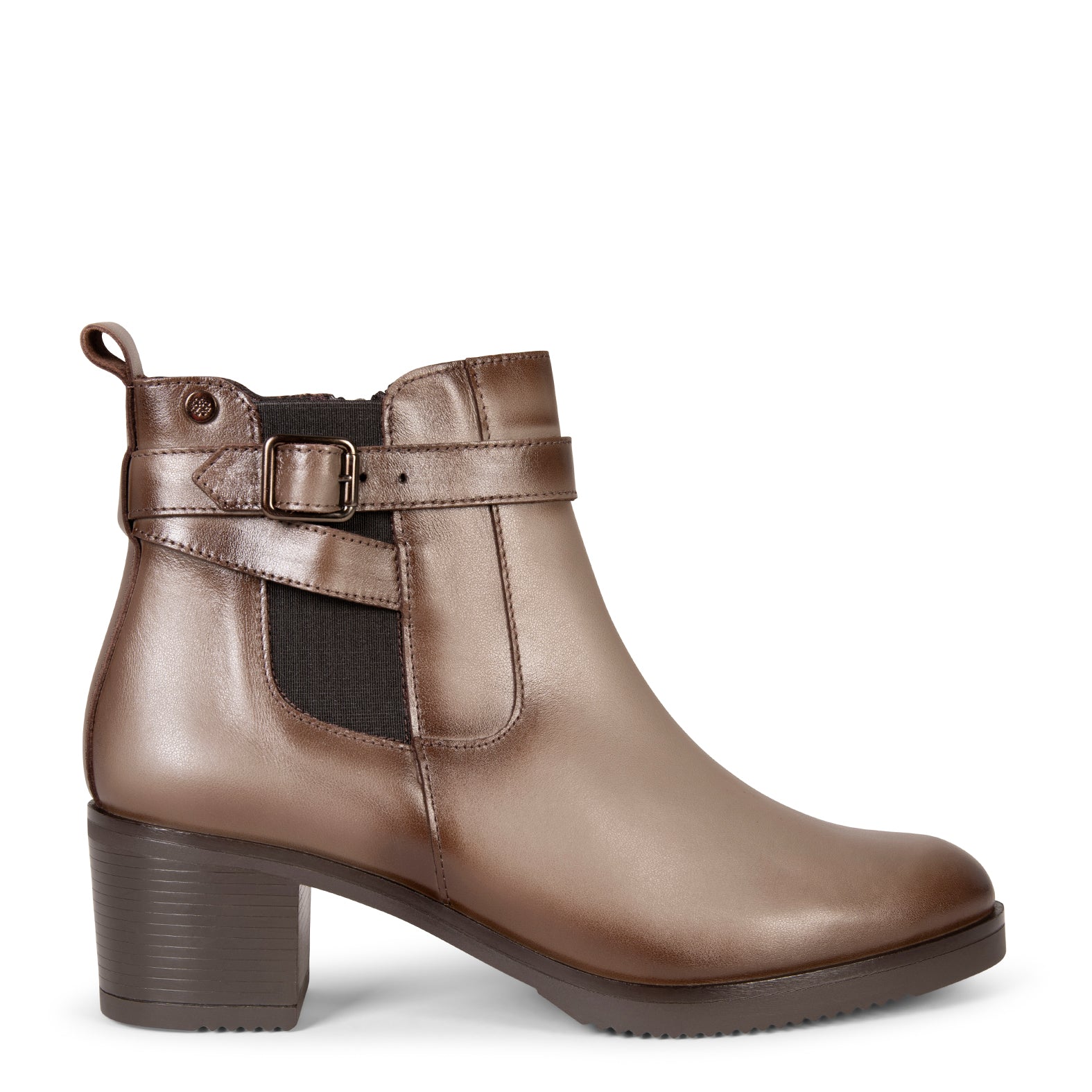 LEMY - Botines TAUPE de piel de napa