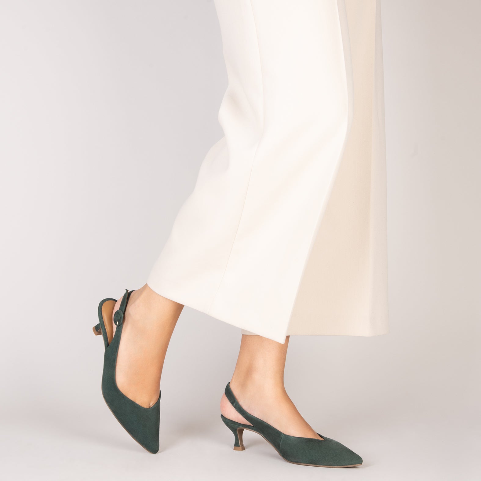 CARMEN – GREEN low heel slingback