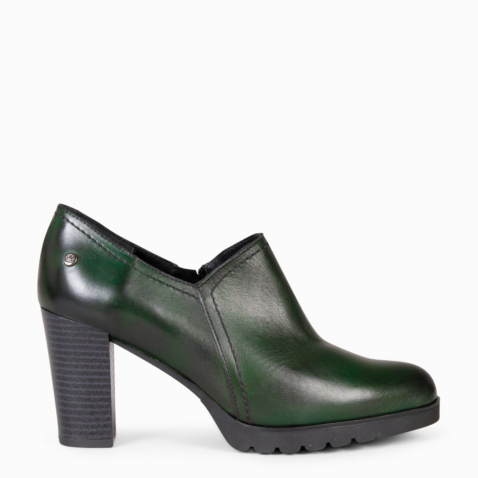 DAYANA – Bottines à talon haut en cuir VERT