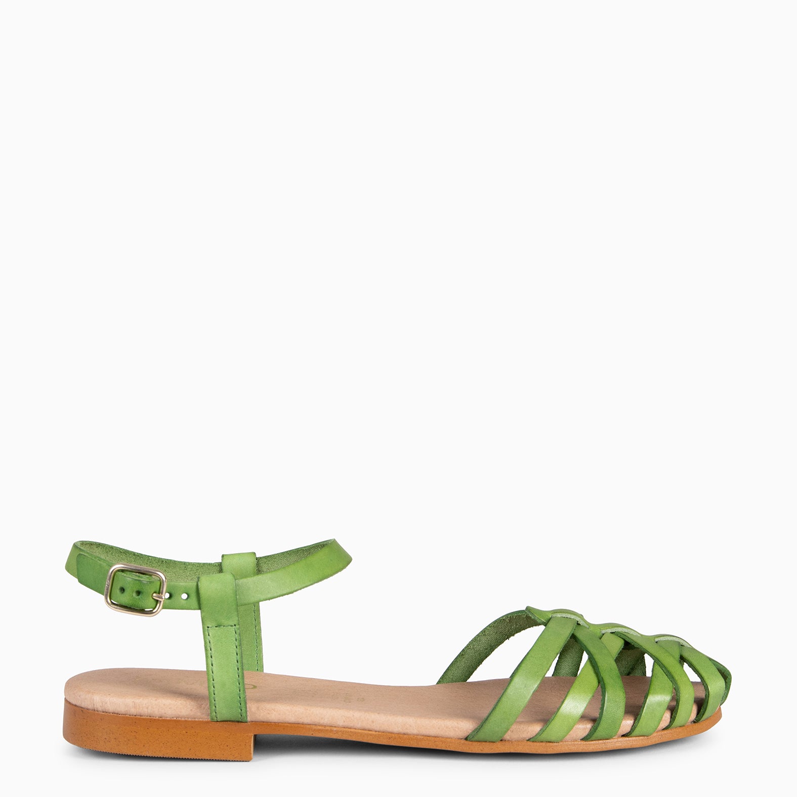 BEACH - GREEN Braided Flat Sandals 