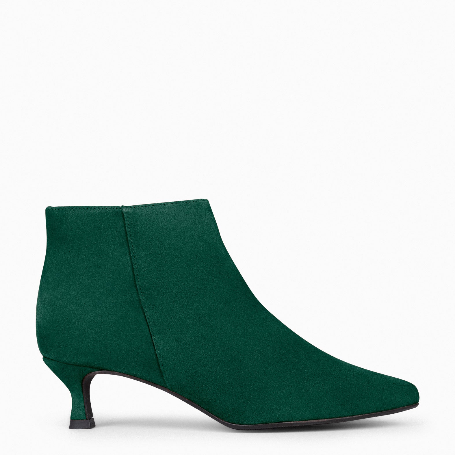 ROYAL SUEDE – GREEN Low heel booties