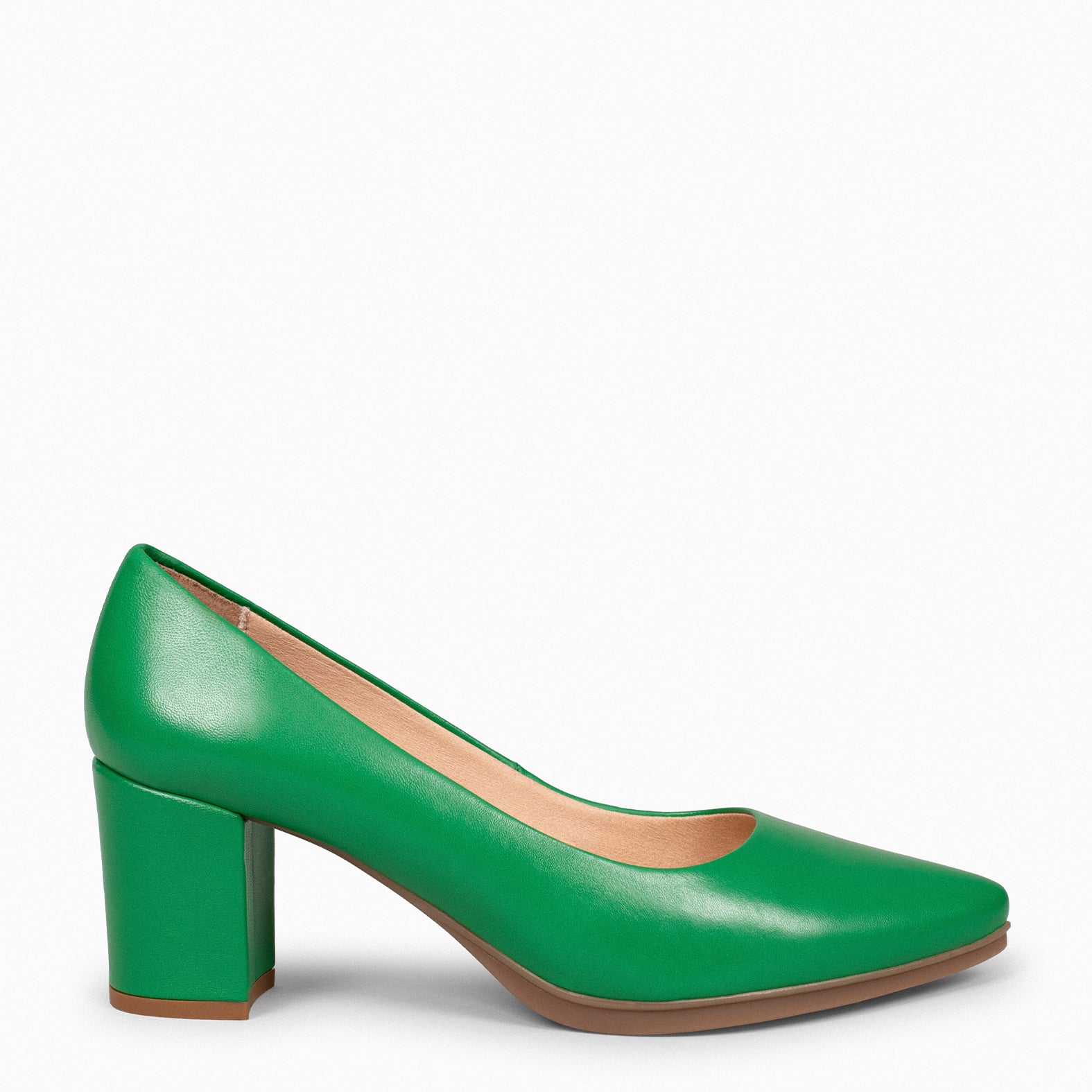 URBAN S SALON – GREEN nappa leather mid heel