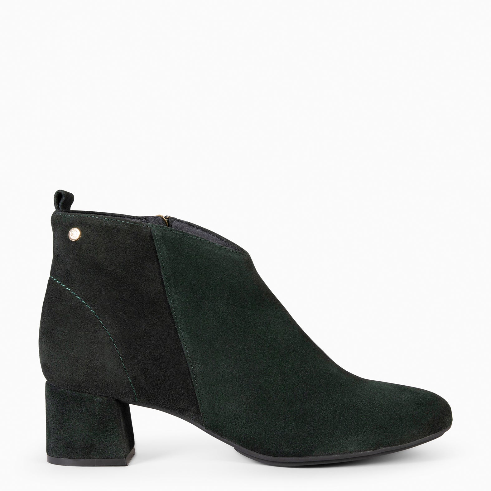 BERNA – Botines con tacón ancho VERDE