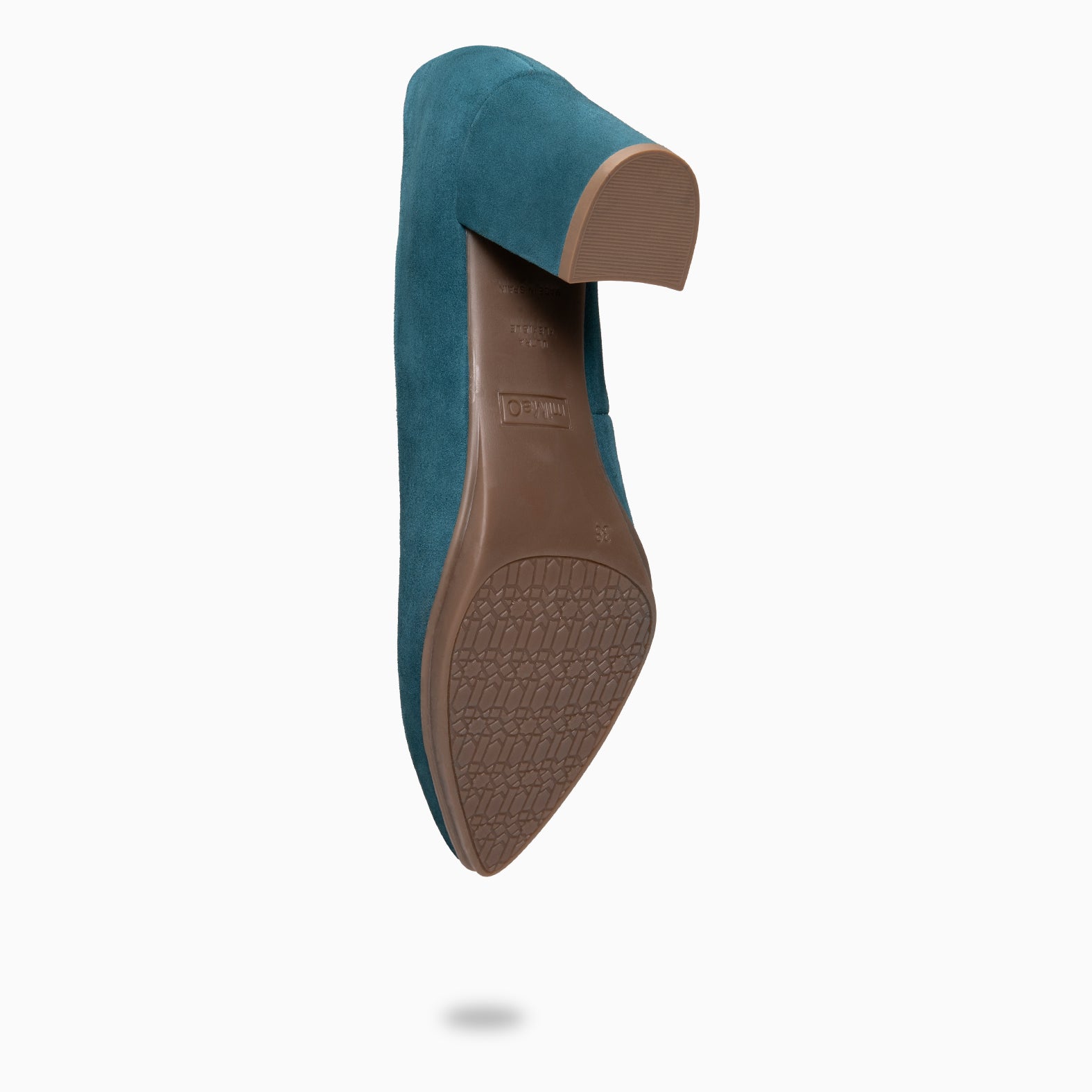 URBAN S - GREEN suede mid-heeled shoes