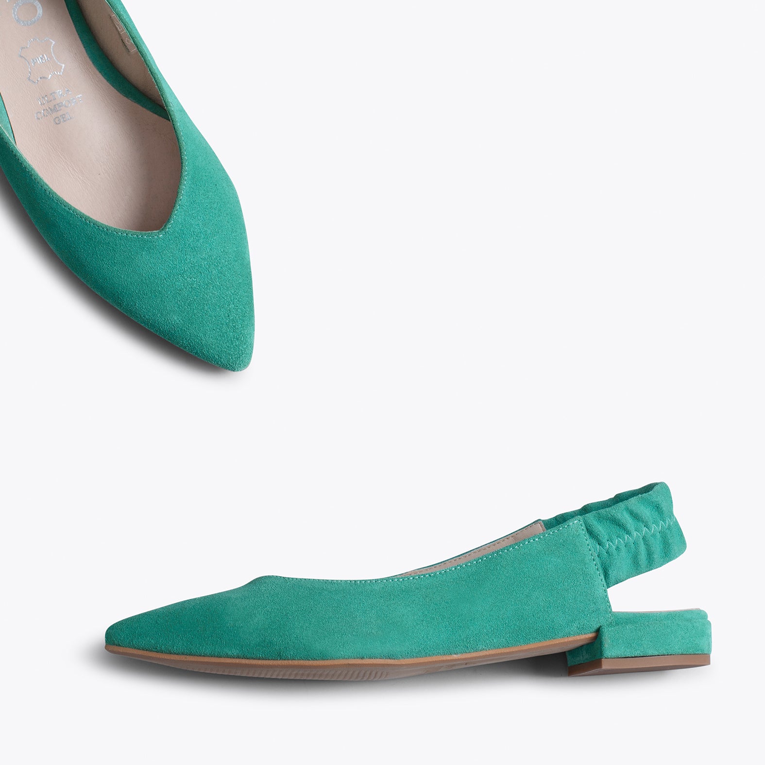 PRETTY Chaussure talon ouvert avec lastique TURQUOISE