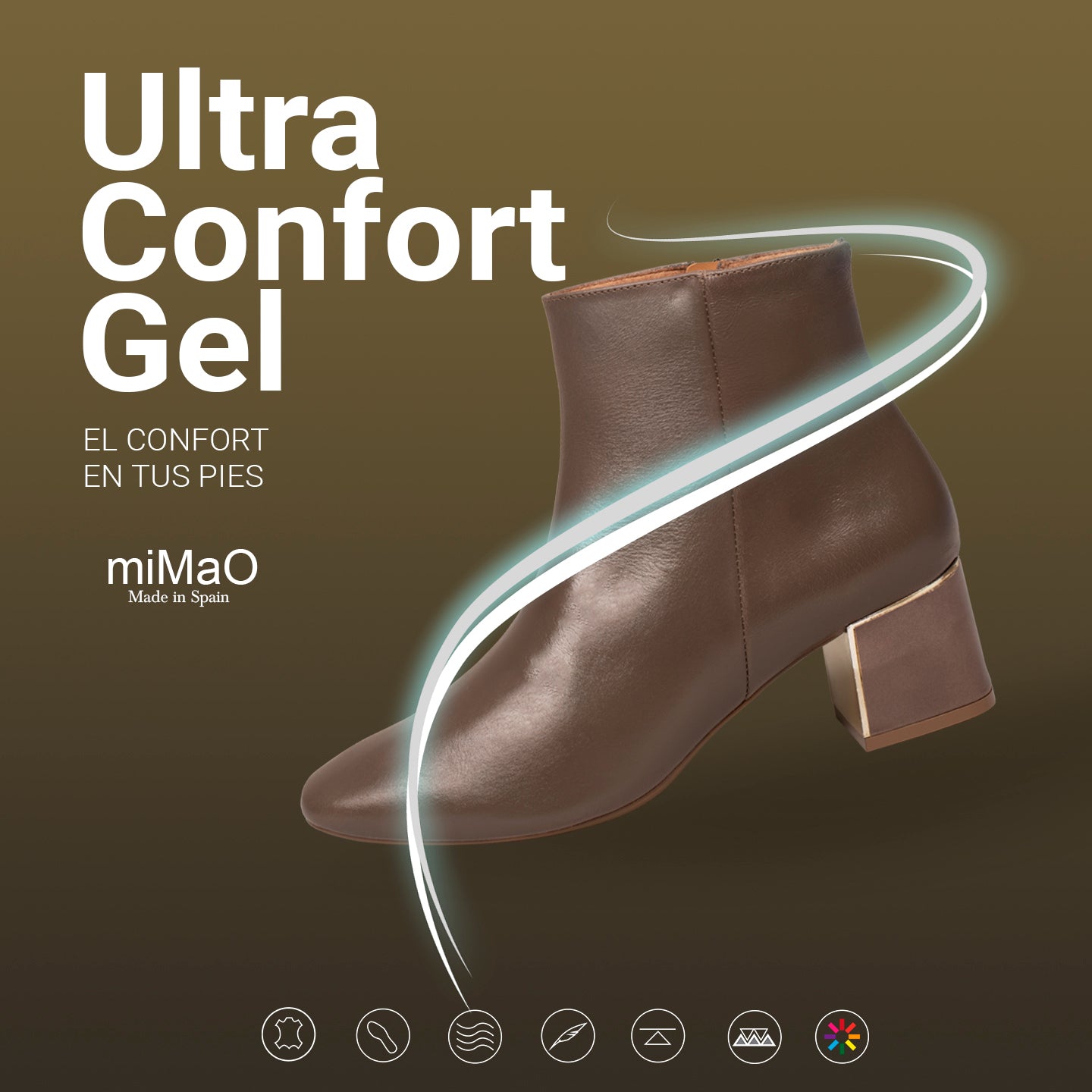 GOLD Botines de tacón TAUPE con detalle dorado - miMaO ®