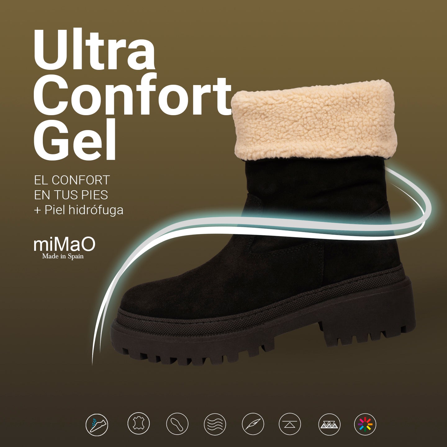 POLAR – BLACK boot crafted in water-repellent suede