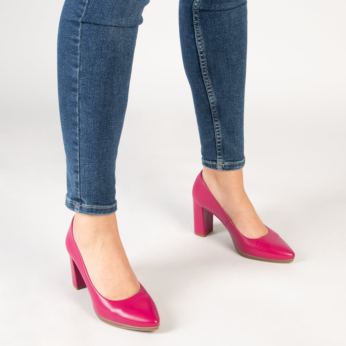 URBAN SALON – Zapatos de tacón alto de napa FUCSIA