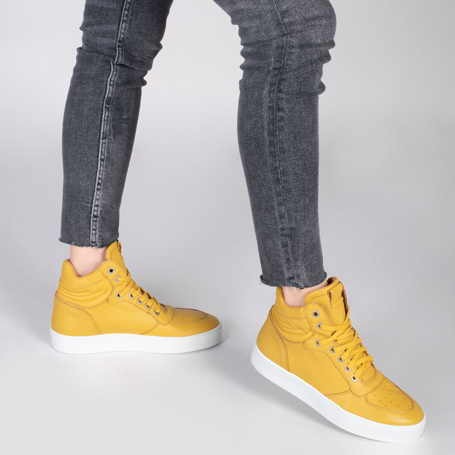 BASKET - Zapatillas altas de mujer MOSTAZA