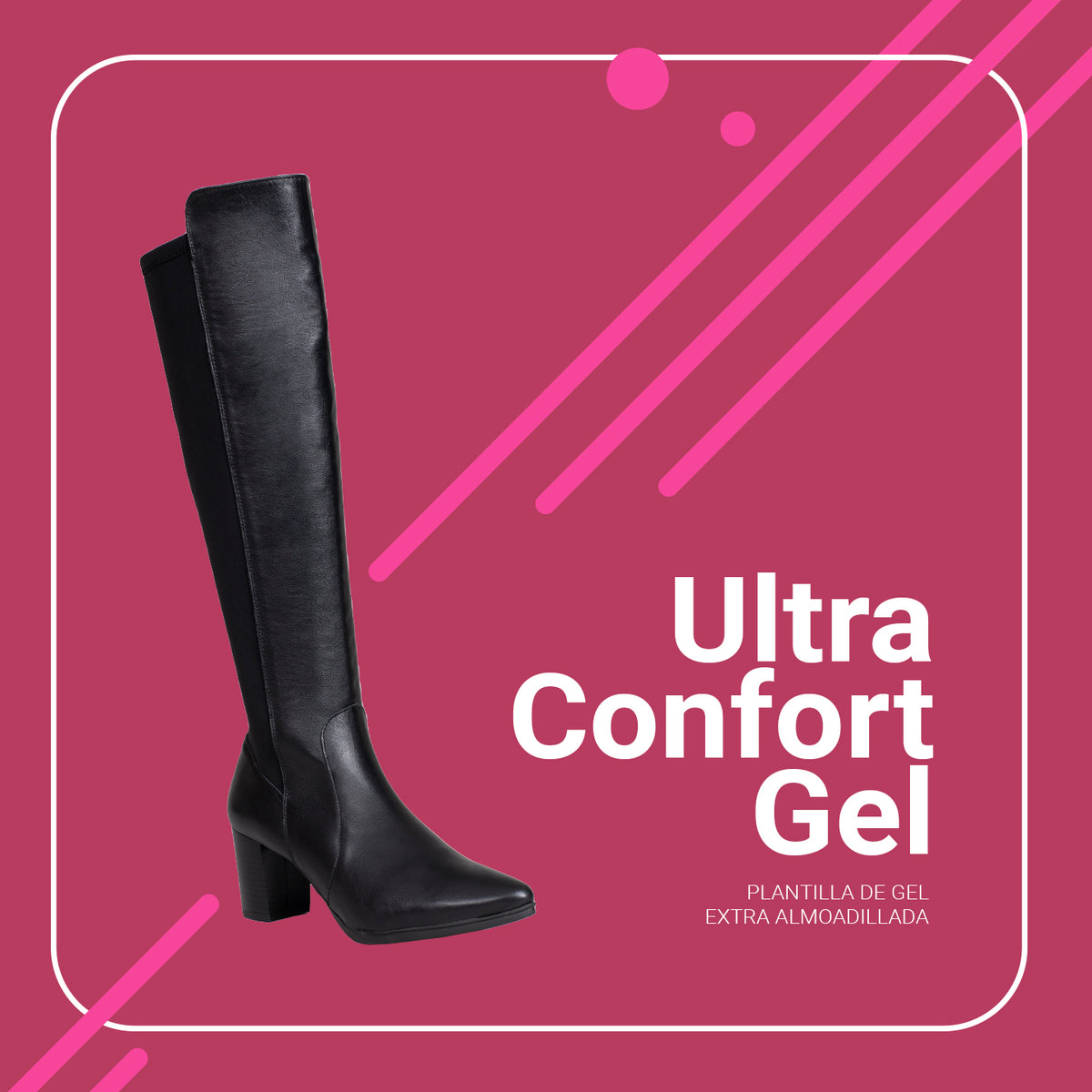 SUNSET – Botas de tacón elásticas NEGRO napa - miMaO ®