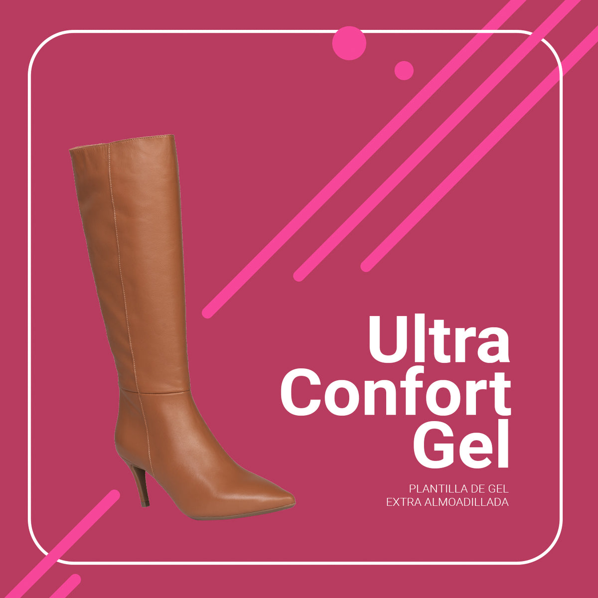 MANHATTAN – Botas altas de tacón con cremallera BEIGE