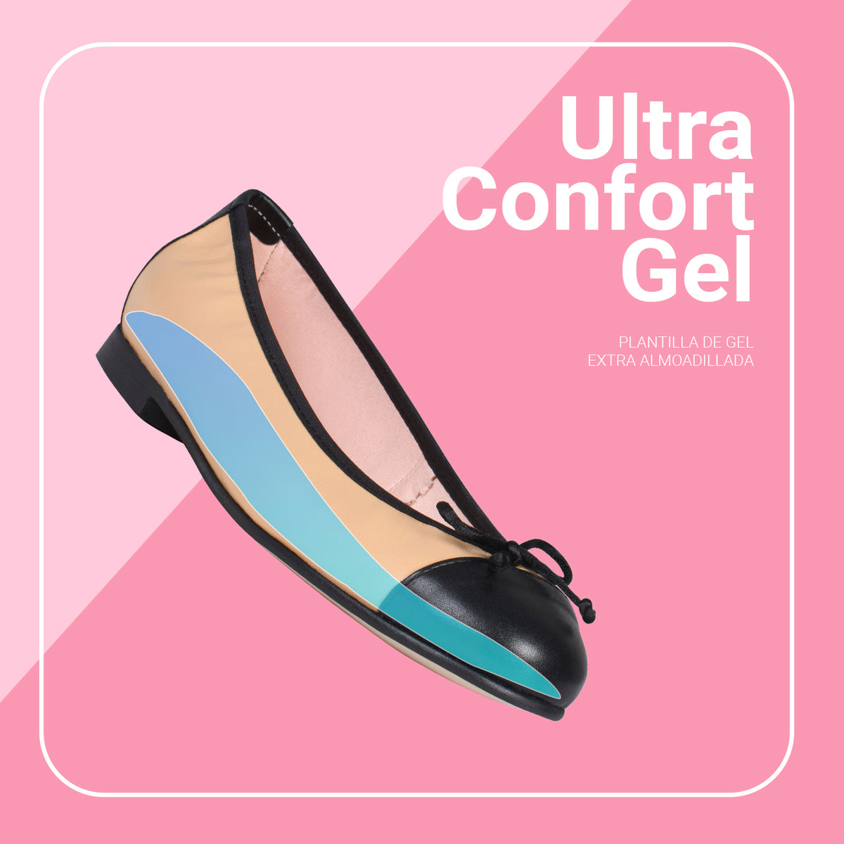 BALLET – SAND ballerina flats with black toe