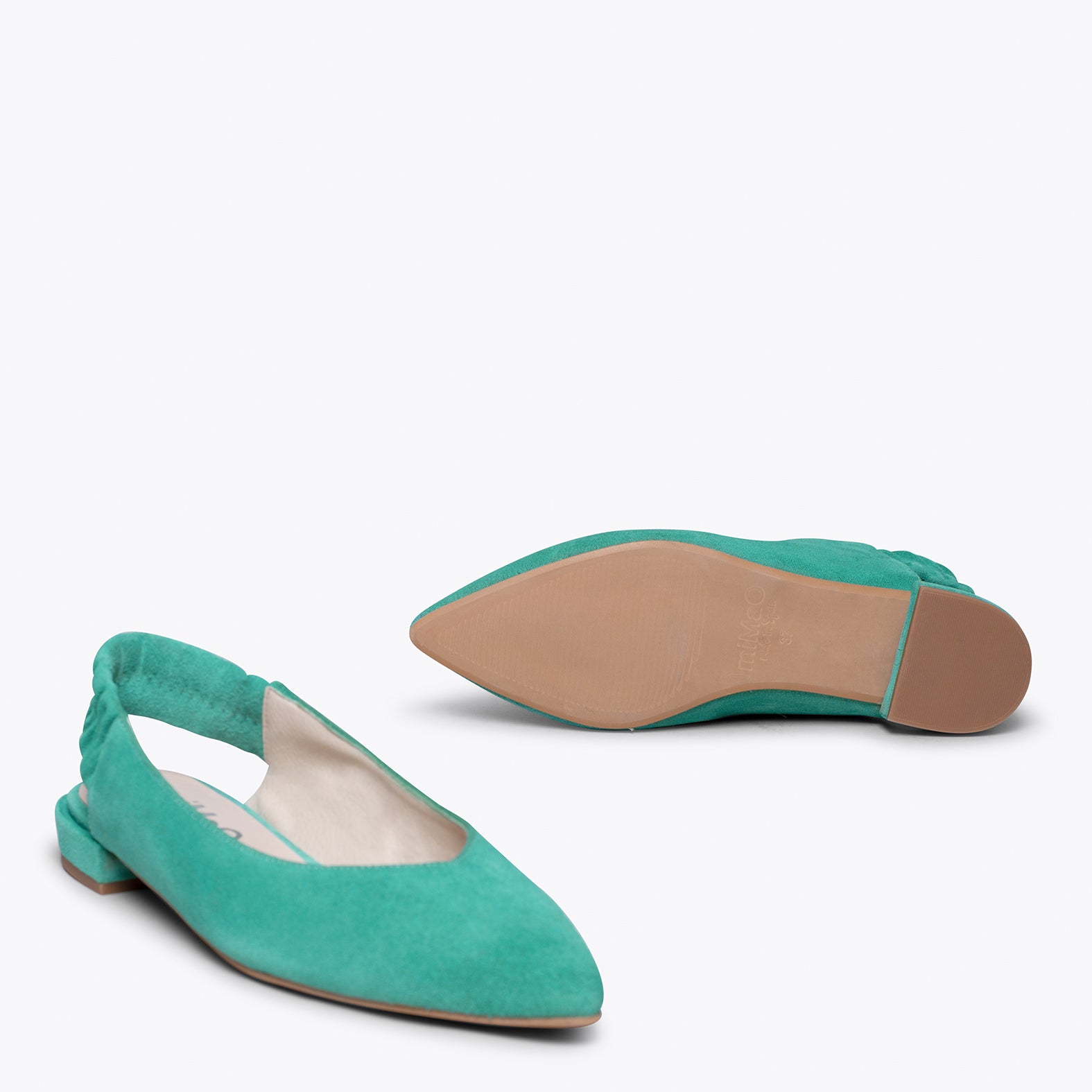 PRETTY Chaussure talon ouvert avec lastique TURQUOISE miMaO