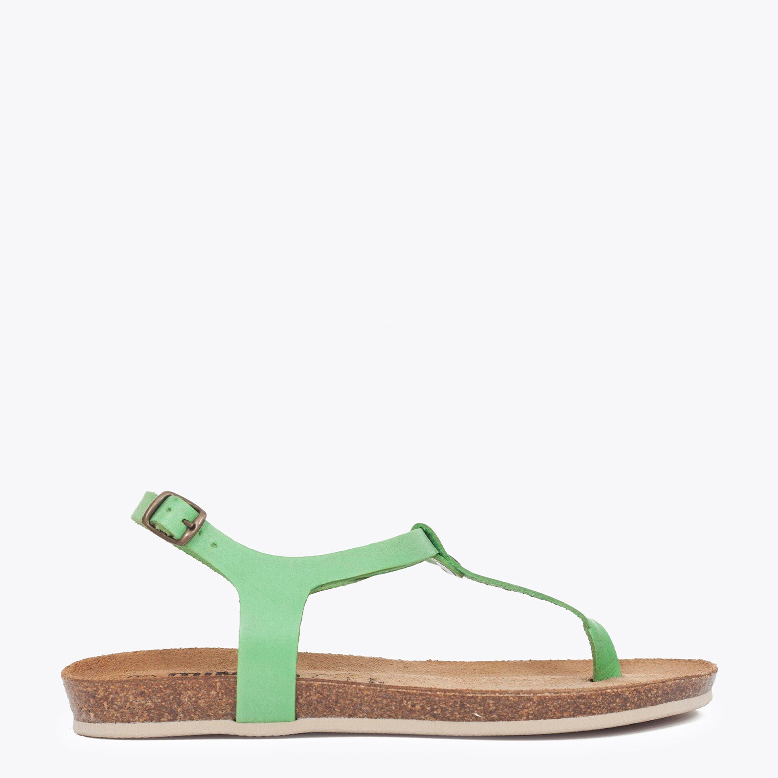 Sandales plates entre-doigt Bio Confort Vert