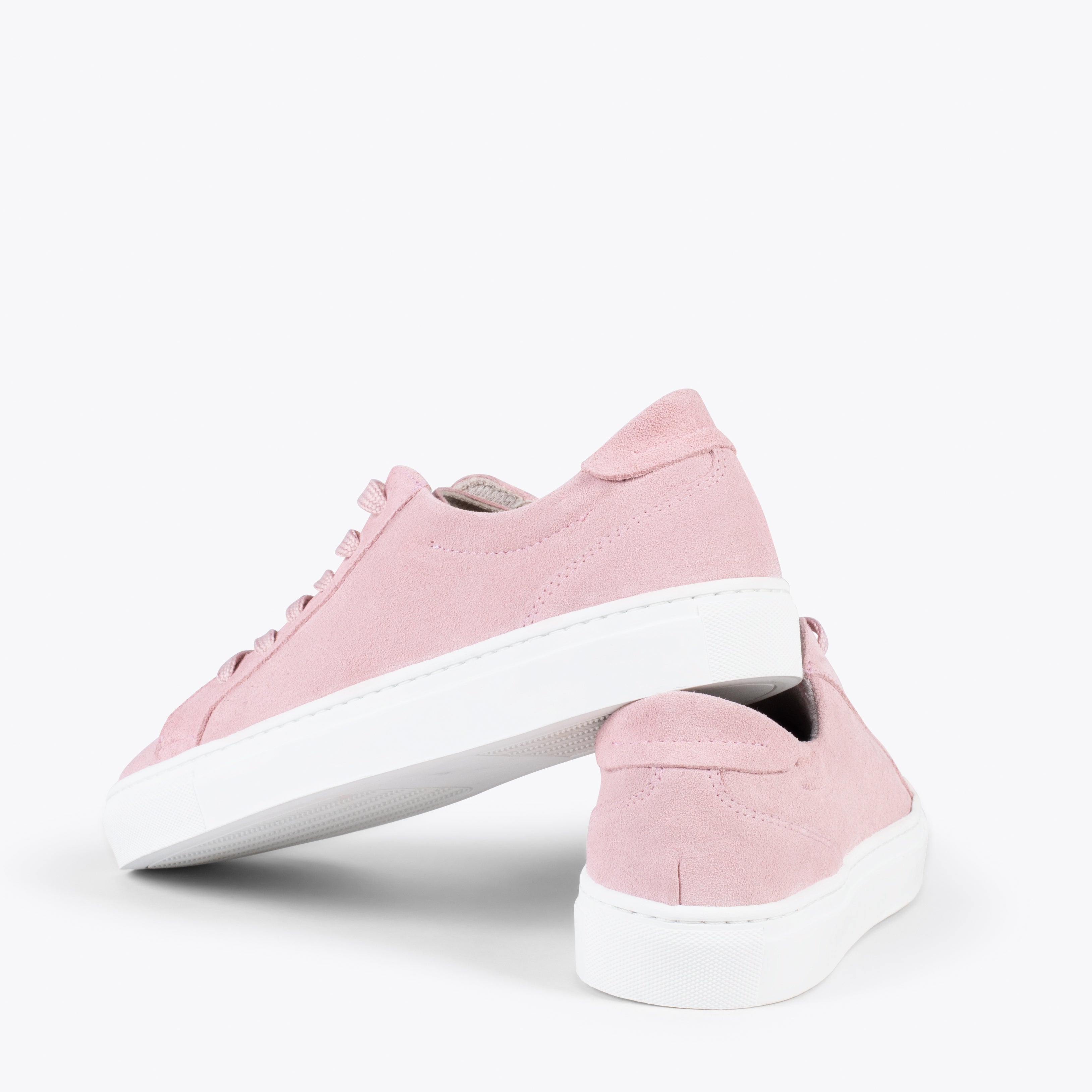 ENJOY – Sneakers de piel de serraje ROSA