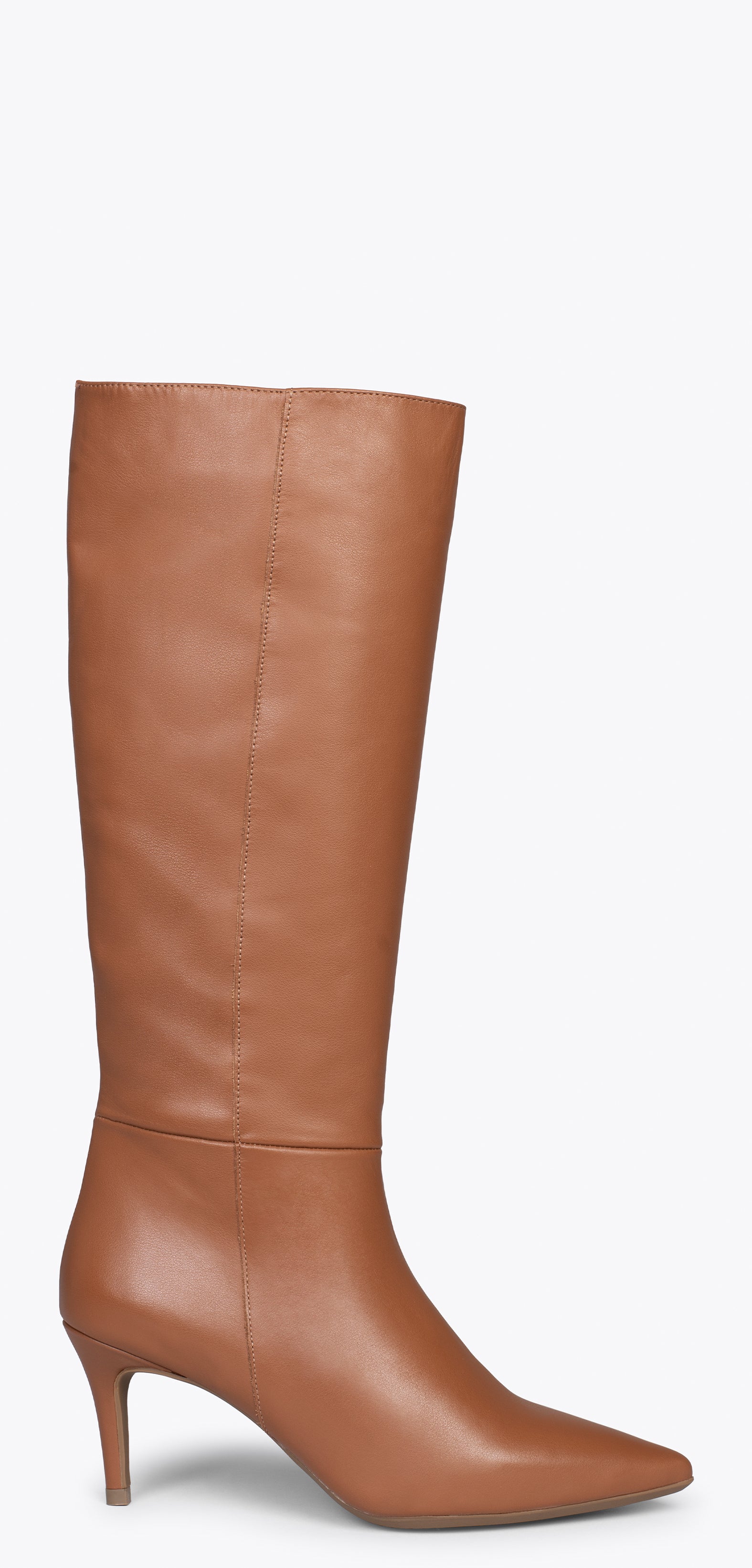 MANHATTAN – Botas altas de tacón con cremallera CAMEL - miMaO ®