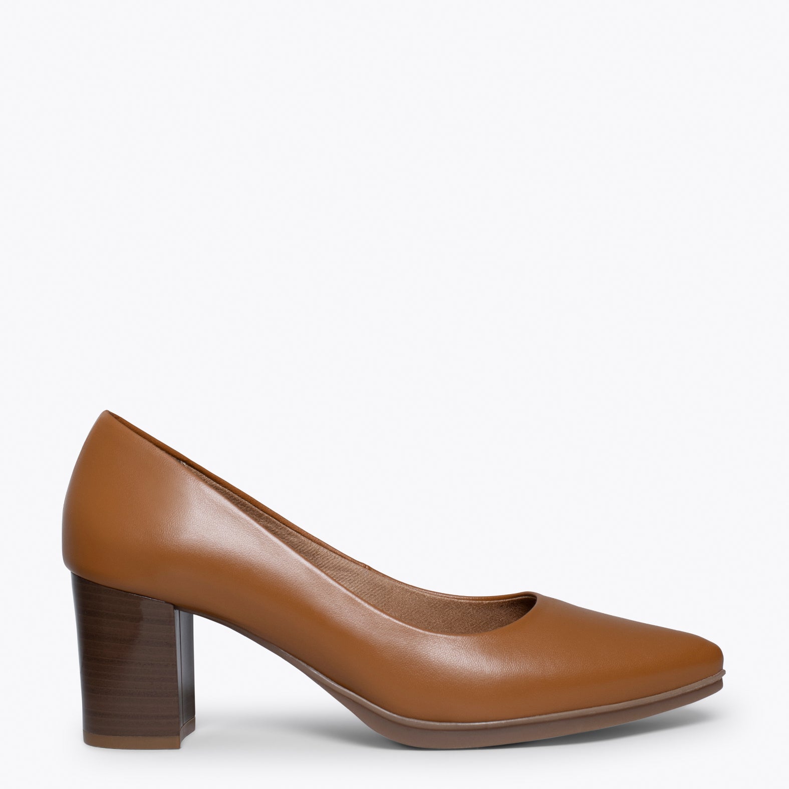 URBAN S SALON – CAMEL nappa leather mid heels