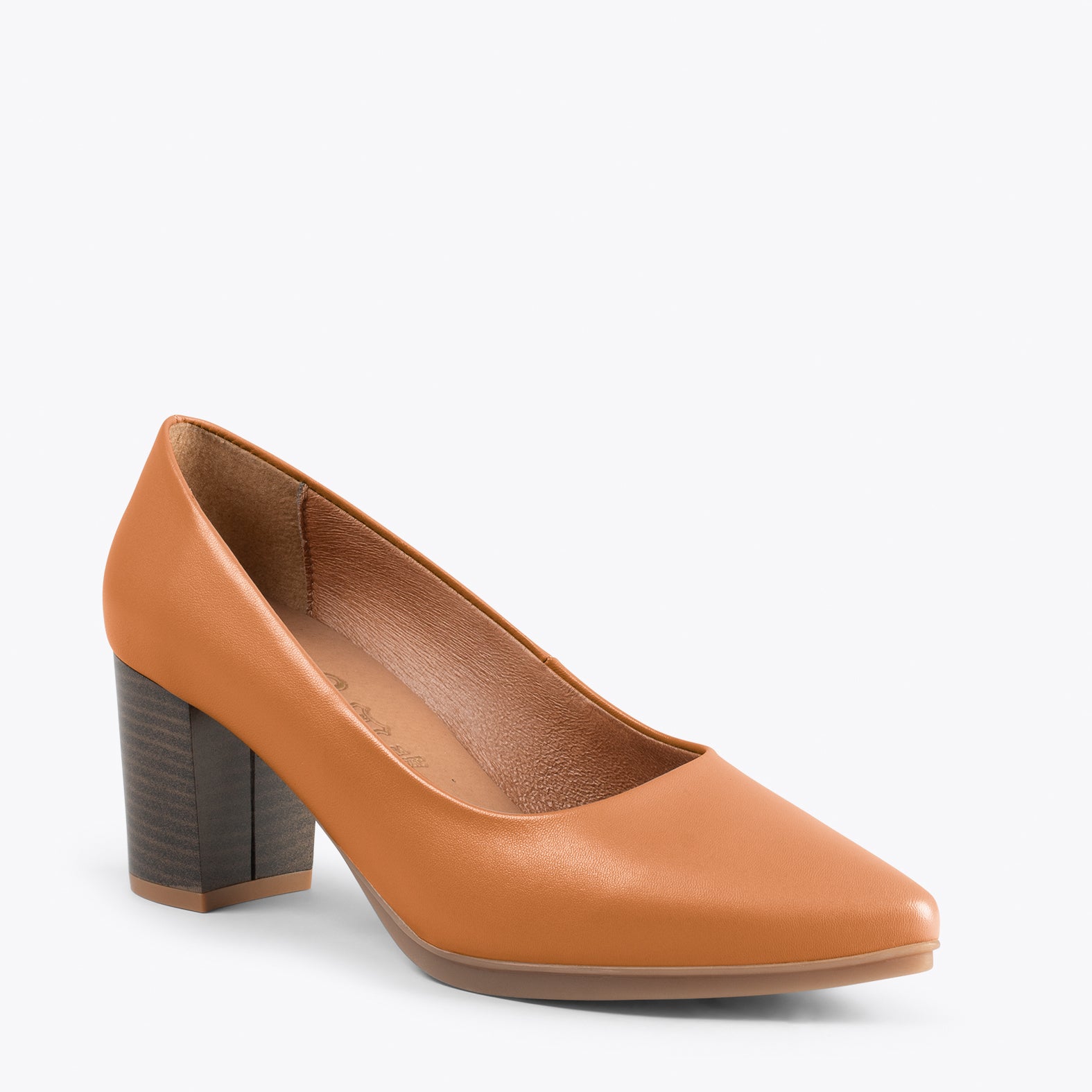 URBAN S SOIRÉE – Chaussures à talon moyen en cuir nappa CAMEL