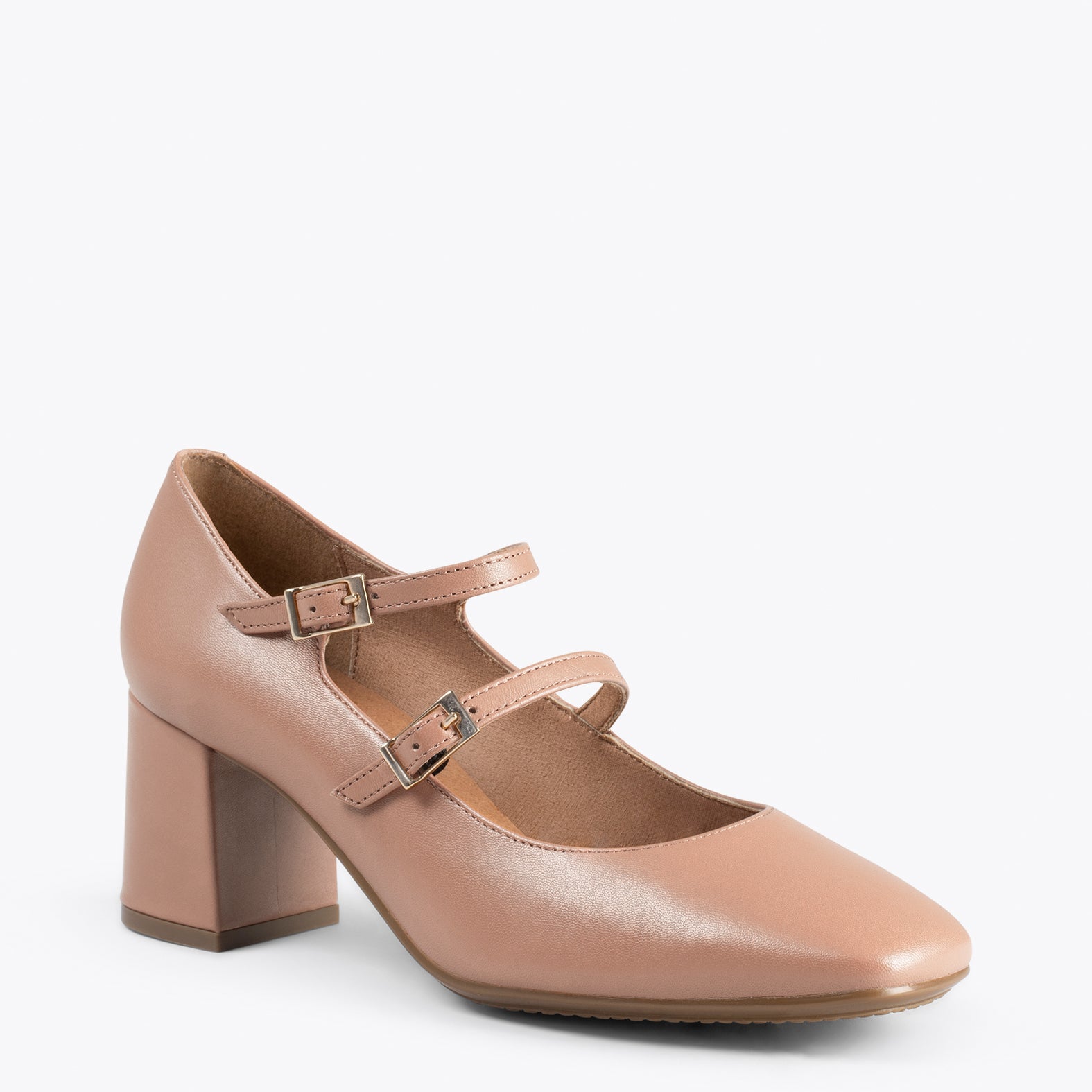 FEBRIS – NUDE nappa leather heel with straps