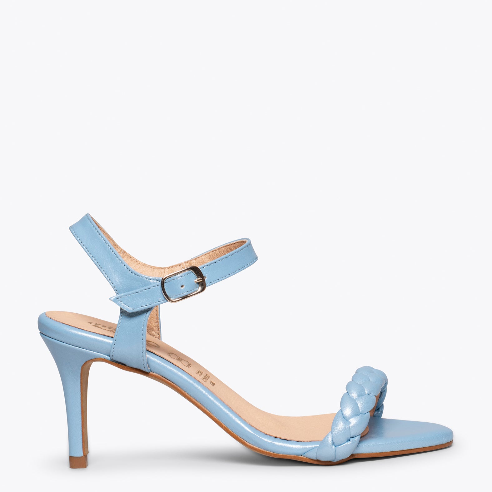 SUNSET – BABY BLUE elegant sandals with a braided strap
