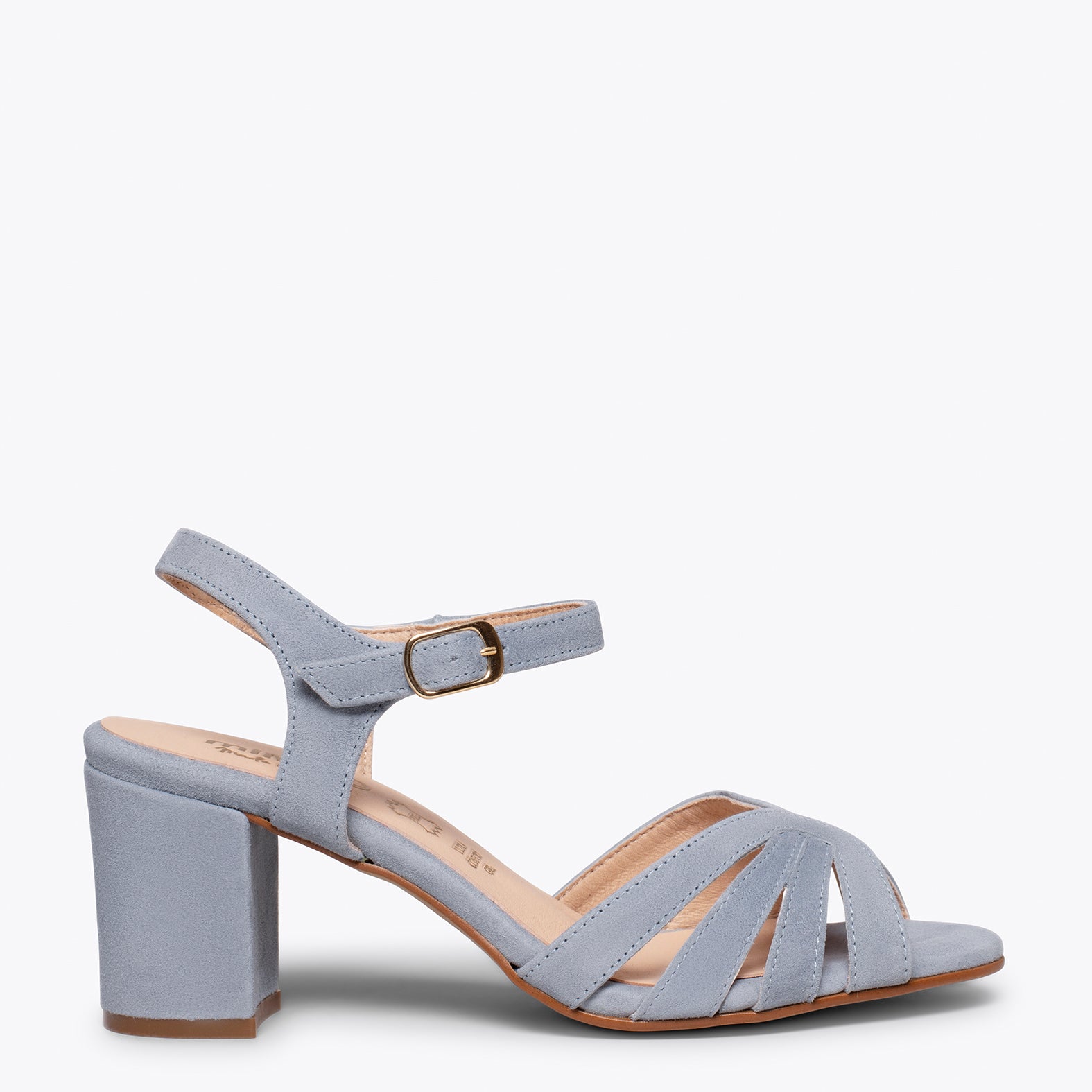 MUSE – BLUE comfortable mid heel sandal