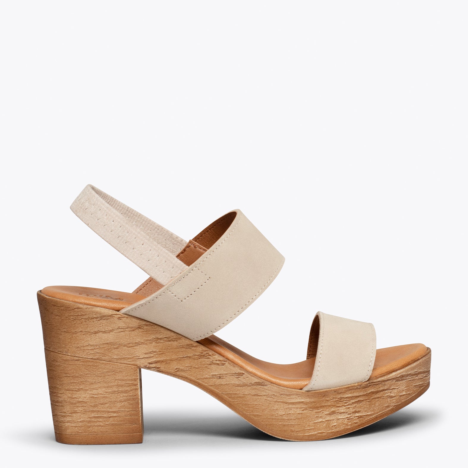PLATFORM – BEIGE platform sandals with straps
