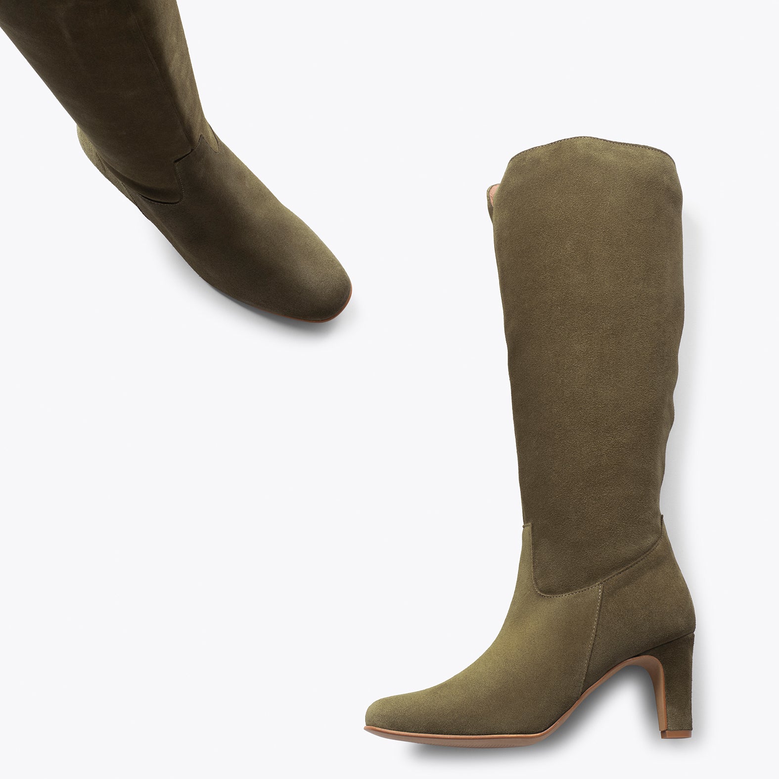 Botas URBAN Redondas – Botas de caña alta con tacón VERDE