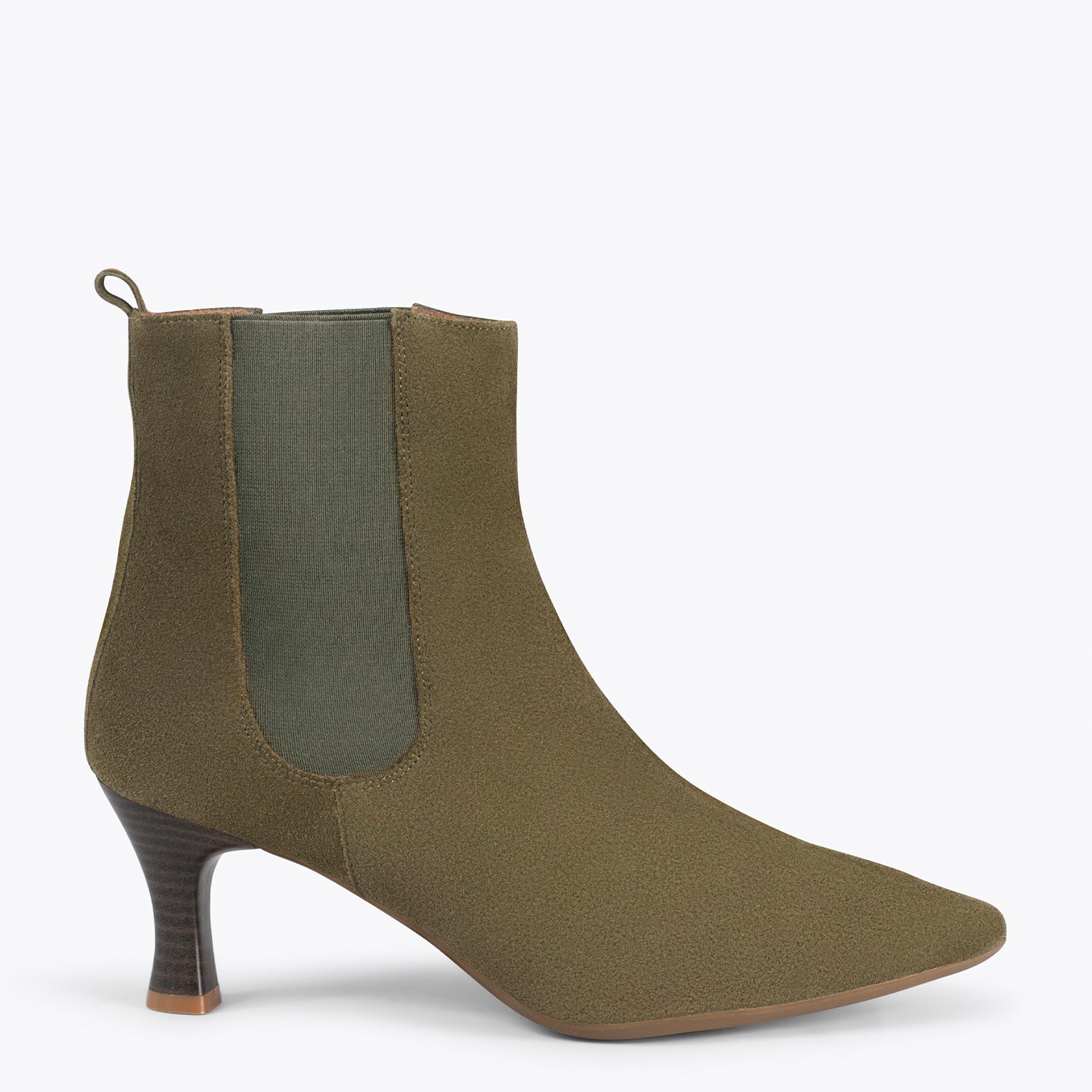 CHIC – KHAKI chelsea high heel booties