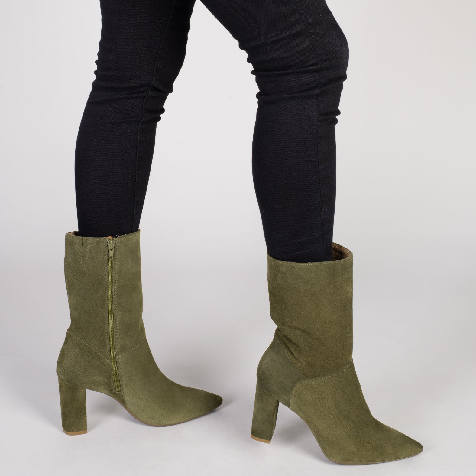 LYON GREEN high cane bootie miMaO