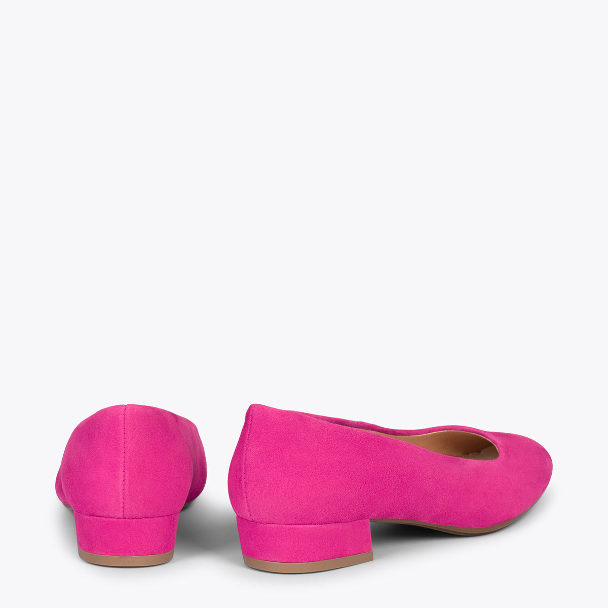 URBAN XS – Zapatos de tacón bajo de ante FUCSIA