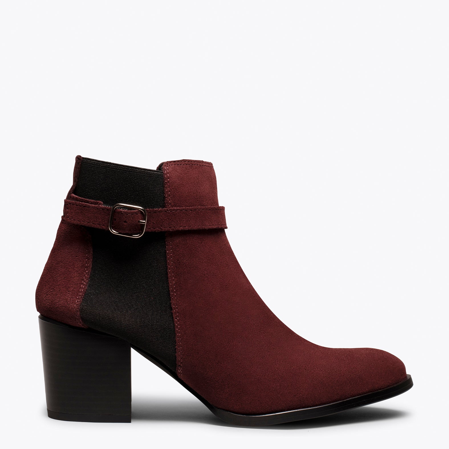 ELASTIC – BURGUNDY bootie with elastic side bands