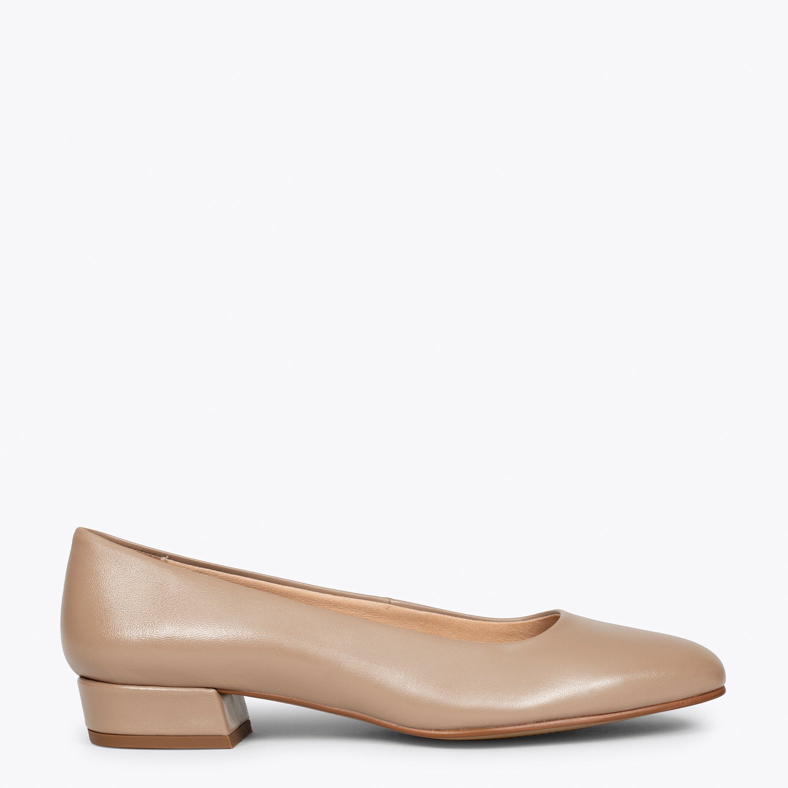 URBAN XS – CAMEL nappa leather low heel