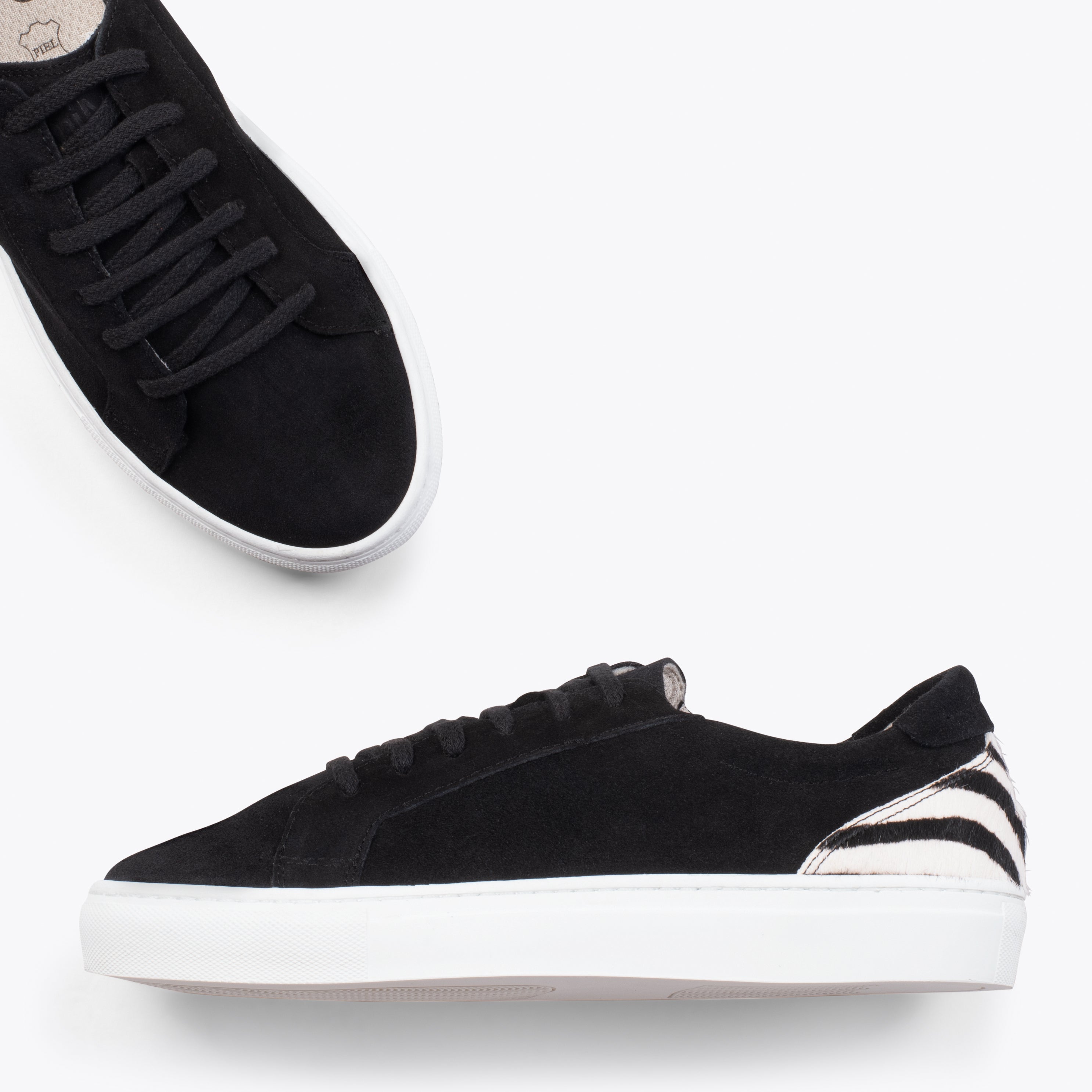ENJOY – BLACK AND ZEBRA suede lifestyle sneakers