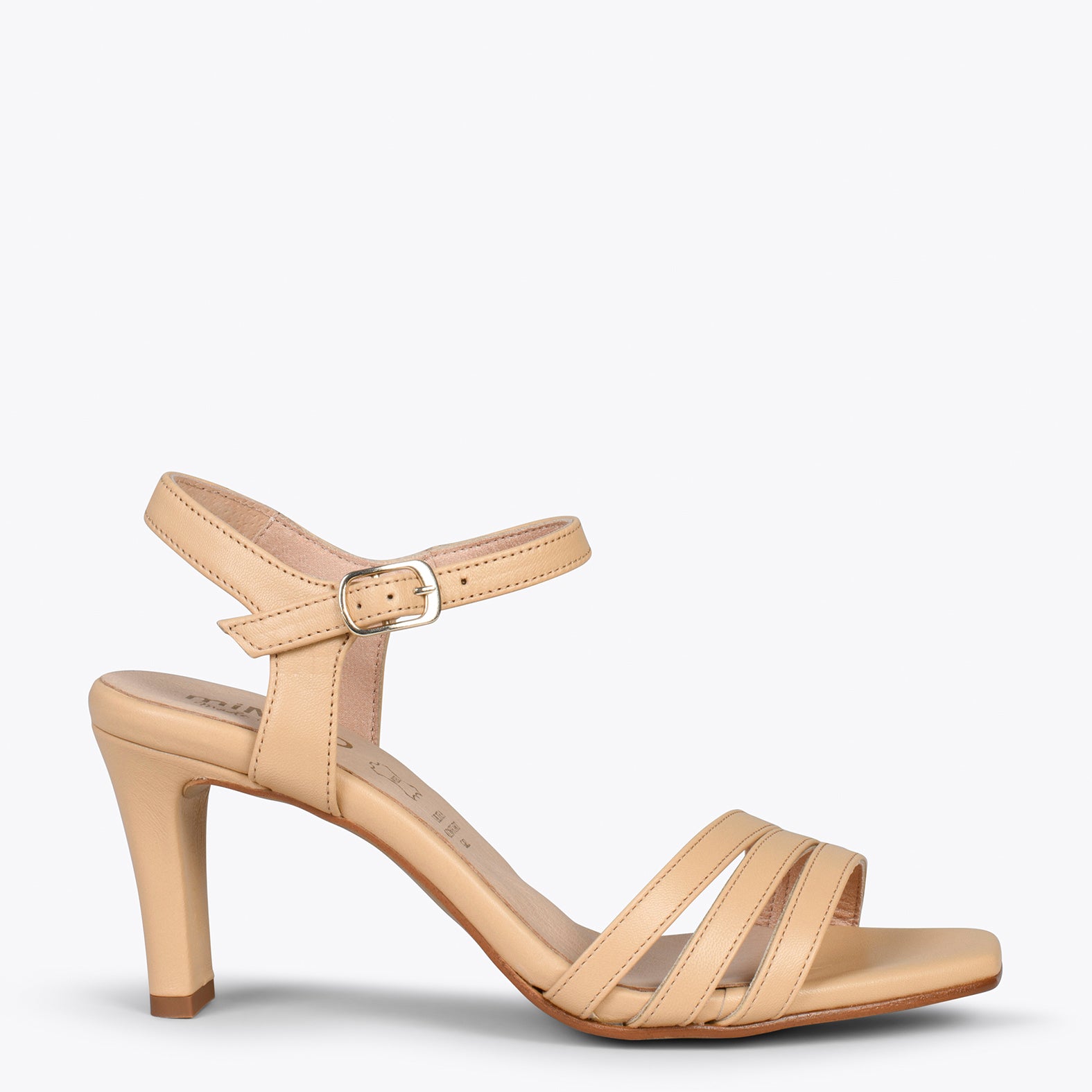 CANNES – SAND strap high heel sandal