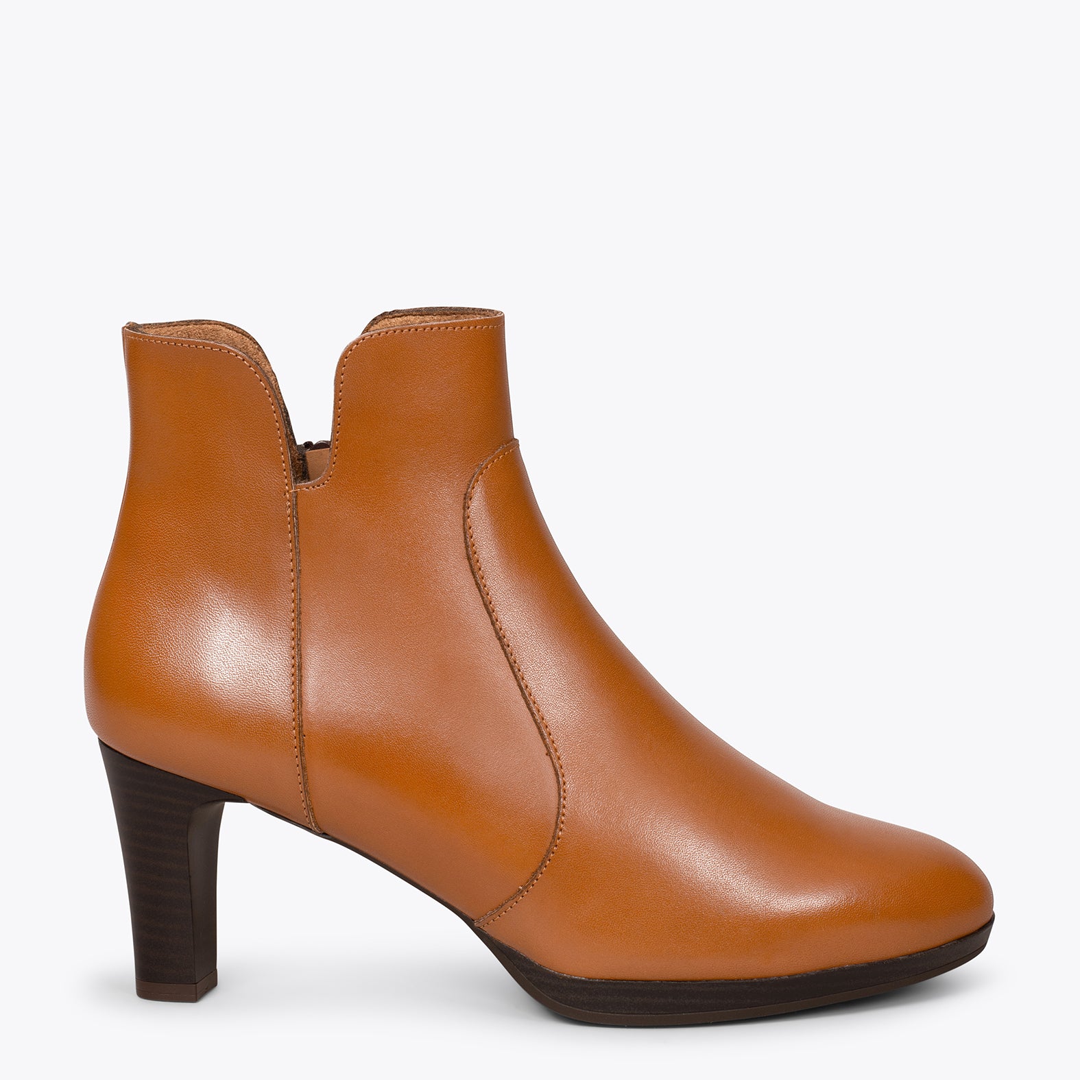 ROME - CAMEL high heel elegant booties