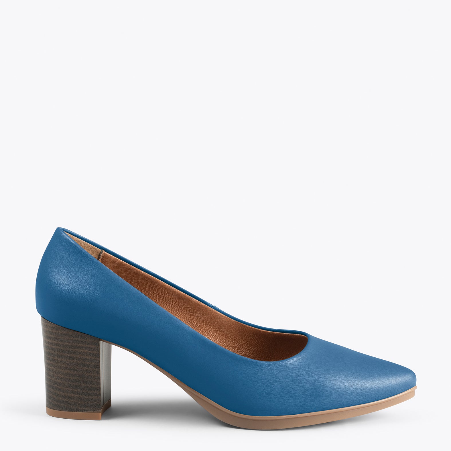 URBAN S SALON – BLUE nappa leather mid heels