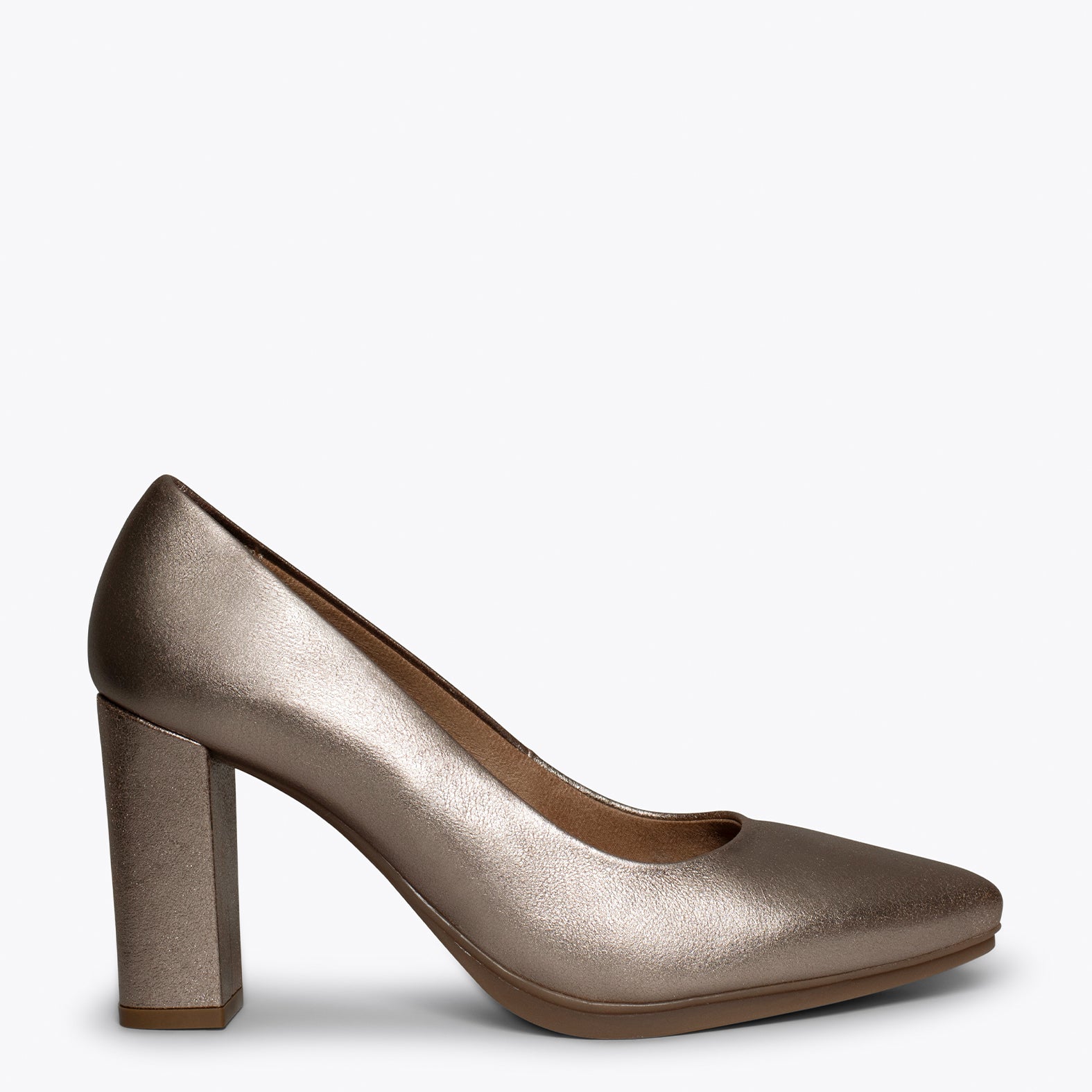 URBAN SPLASH – GOLD metallic leather high heel