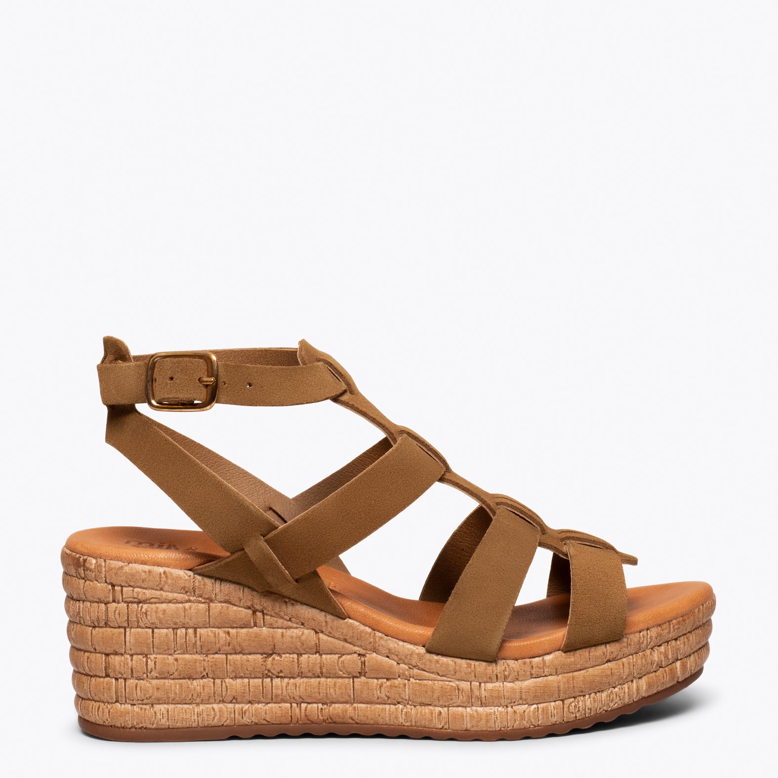 ROME – CAMEL roman sandal with platform