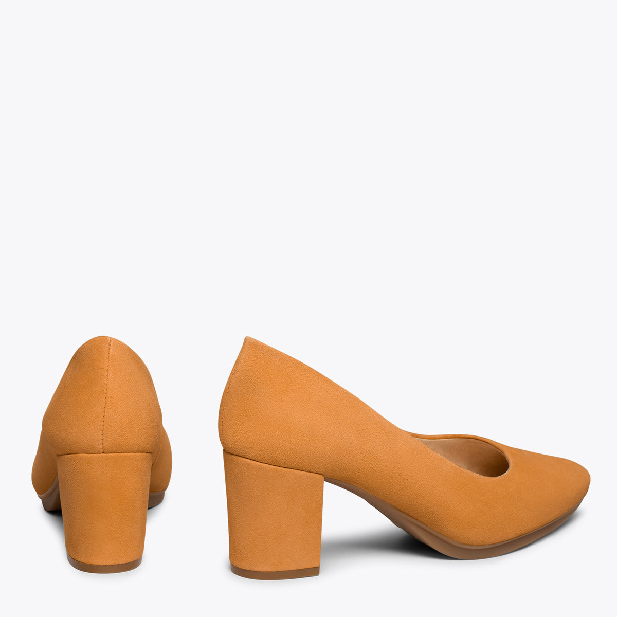 URBAN S - Zapatos de tacón medio de ante MARRÓN