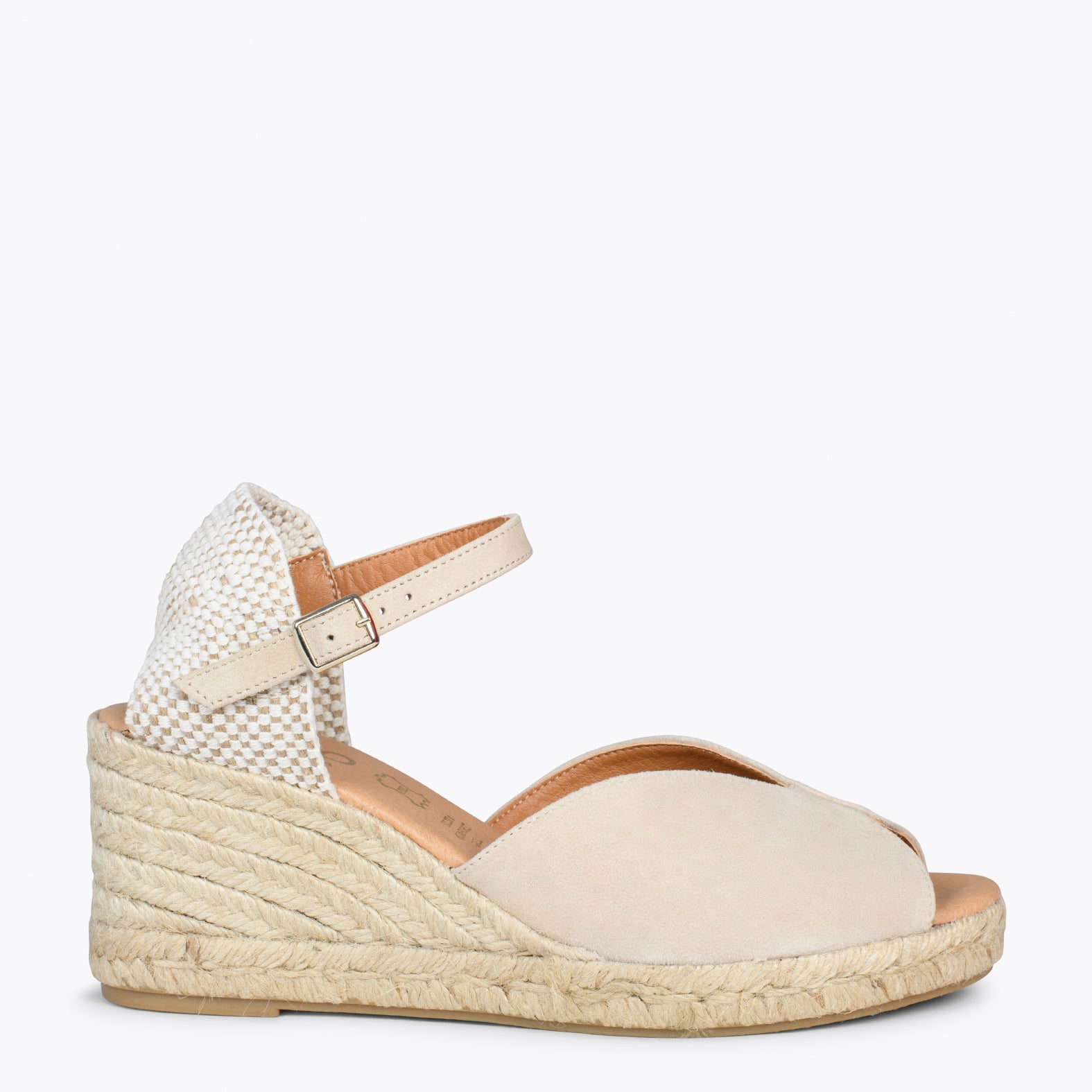 SITGES – BEIGE espadrille wedges with double shovel