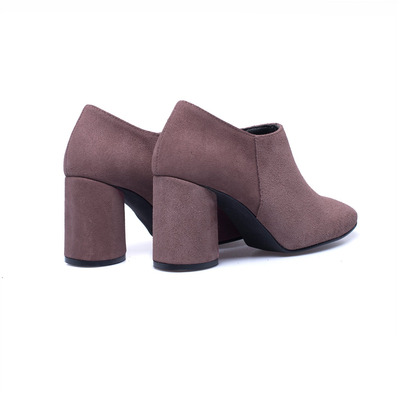 FASHION - LILAC block heel ankle boot