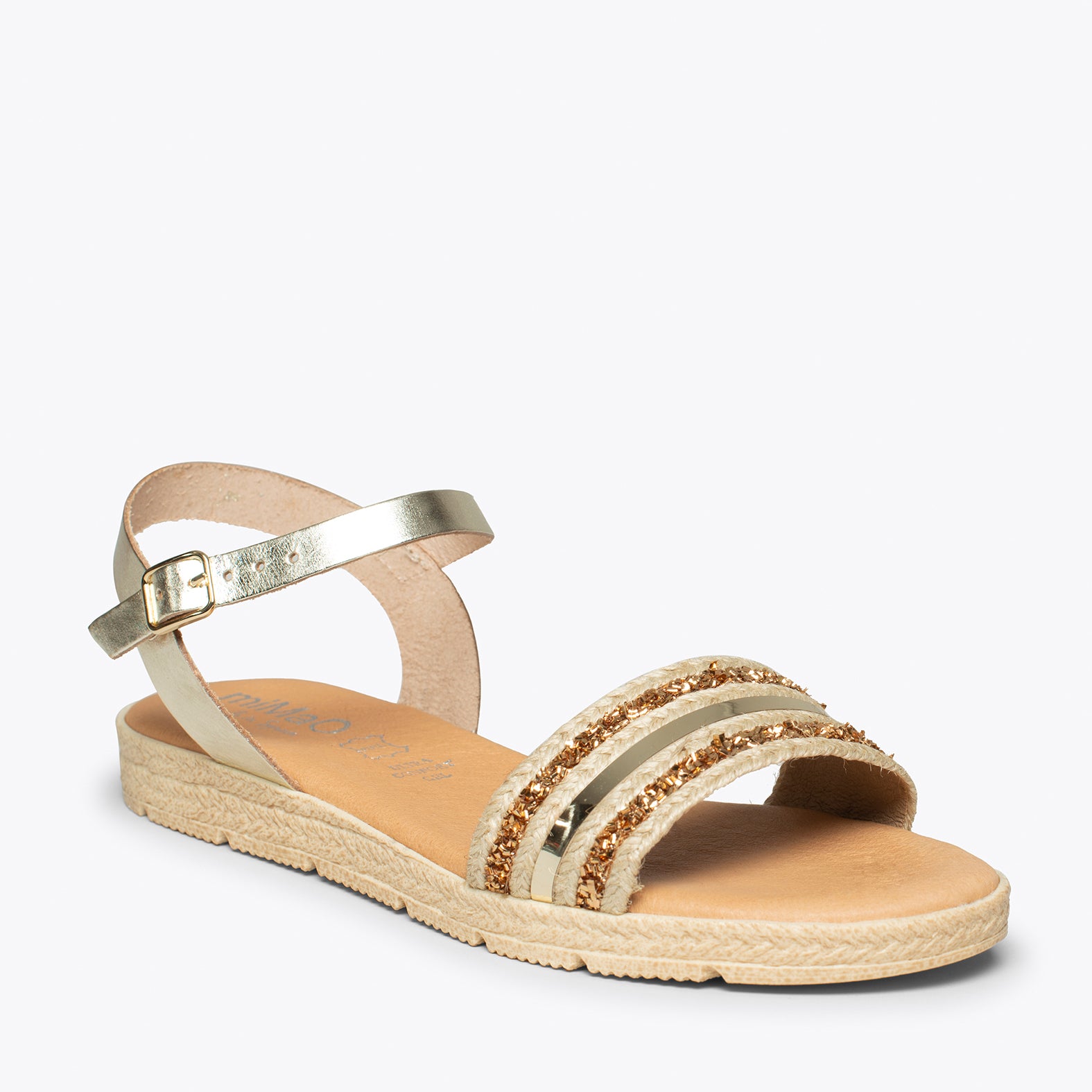 STAR – GOLD Animal print sandal with strap