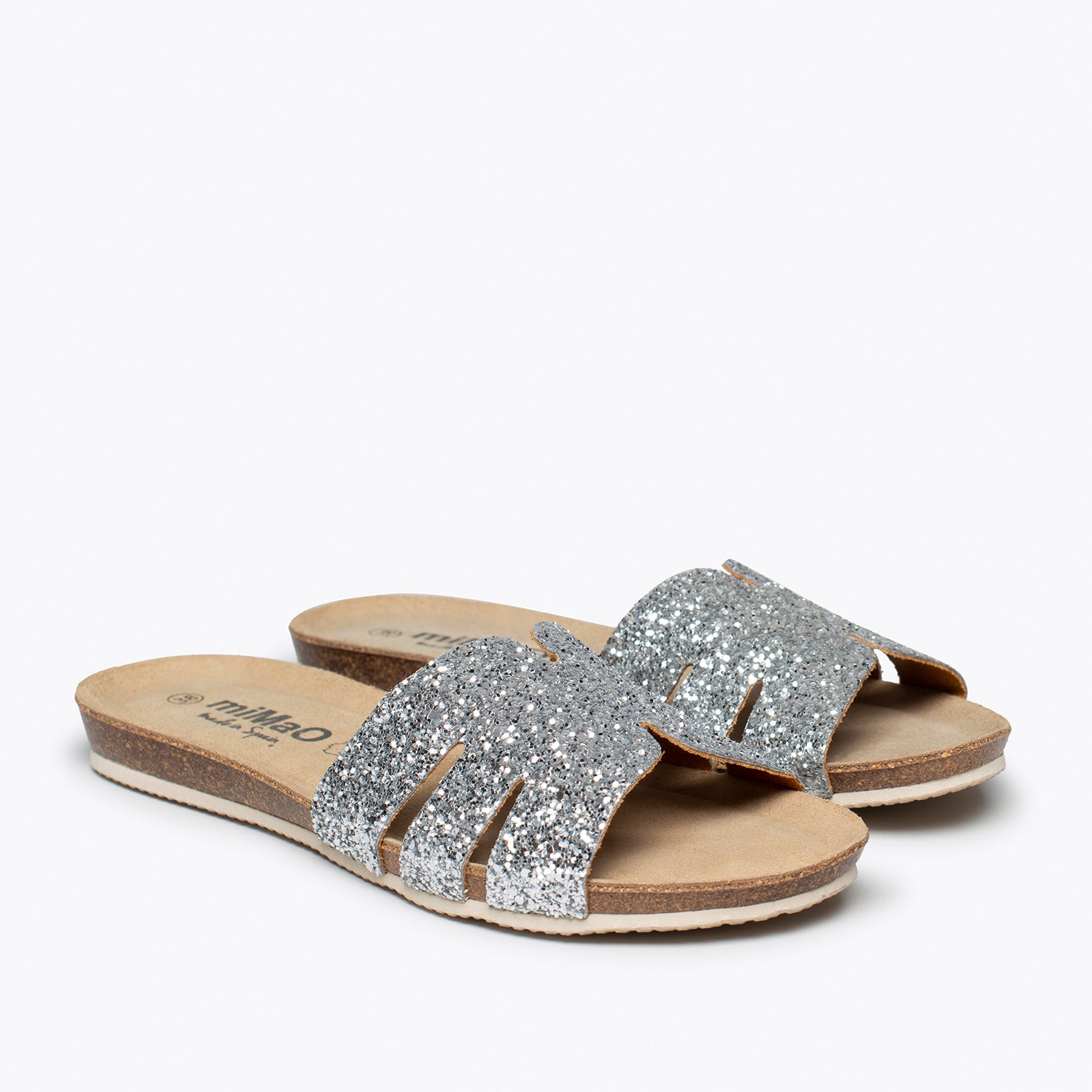 Silver sale glitter slides