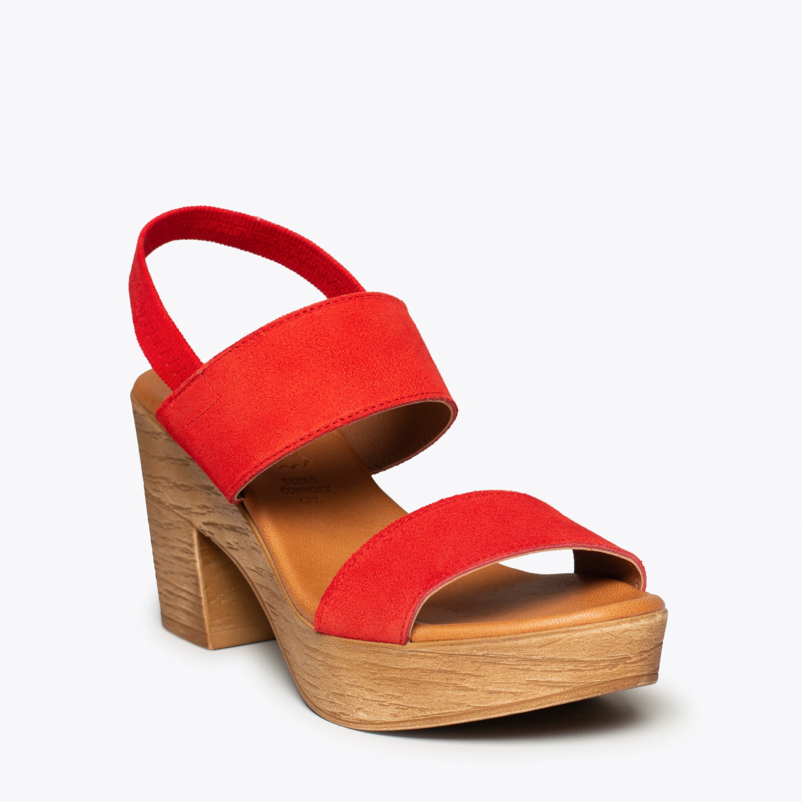 PLATFORM – RED platform sandals with straps
